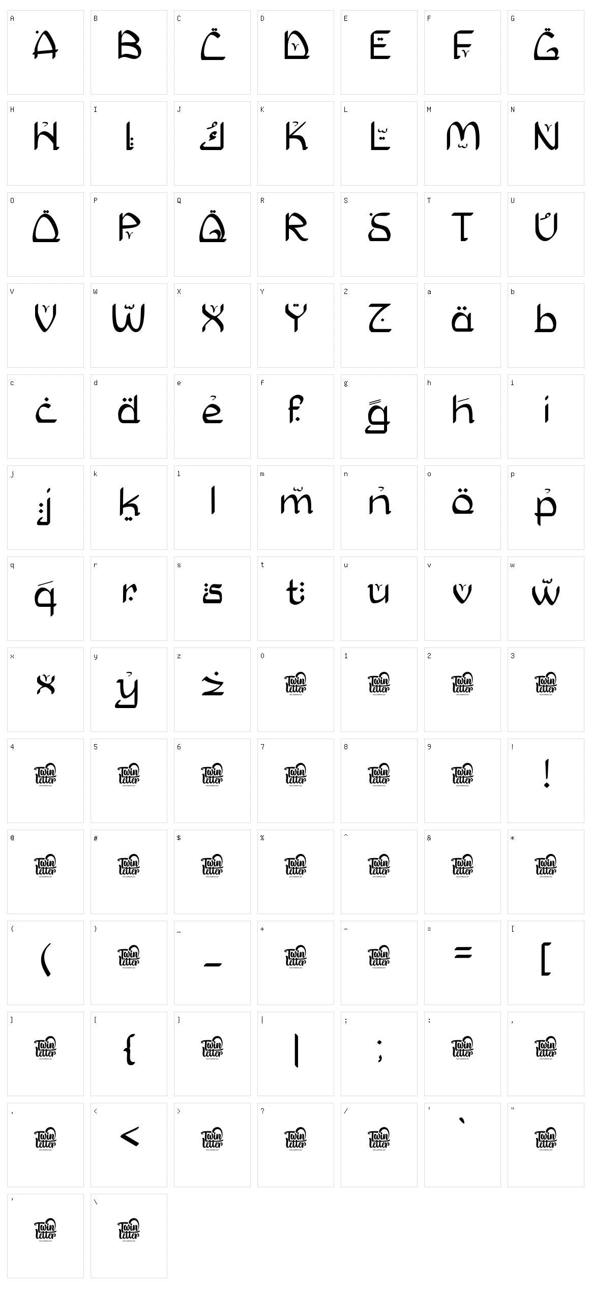 Zekat Character Set