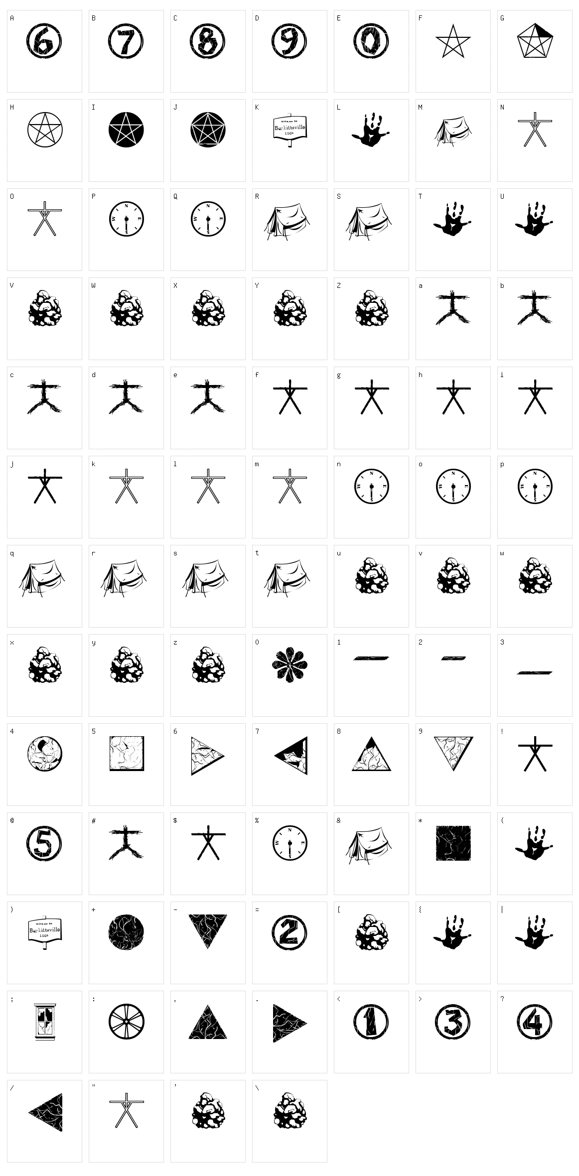 WitchDings Character Set