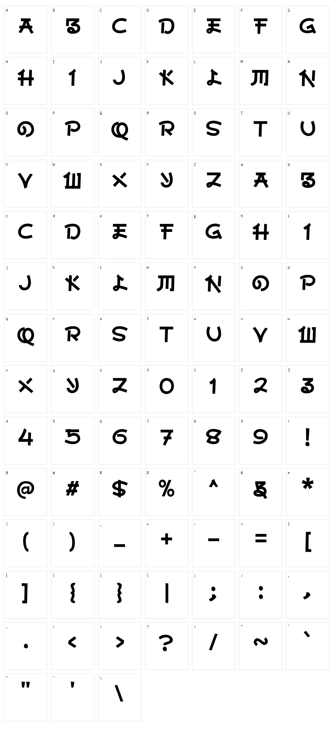 A Arigatou Gozaimasu Character Set