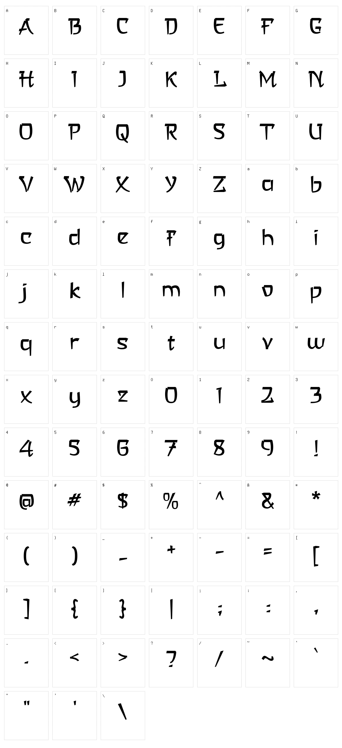 A Asian Hiro Character Set