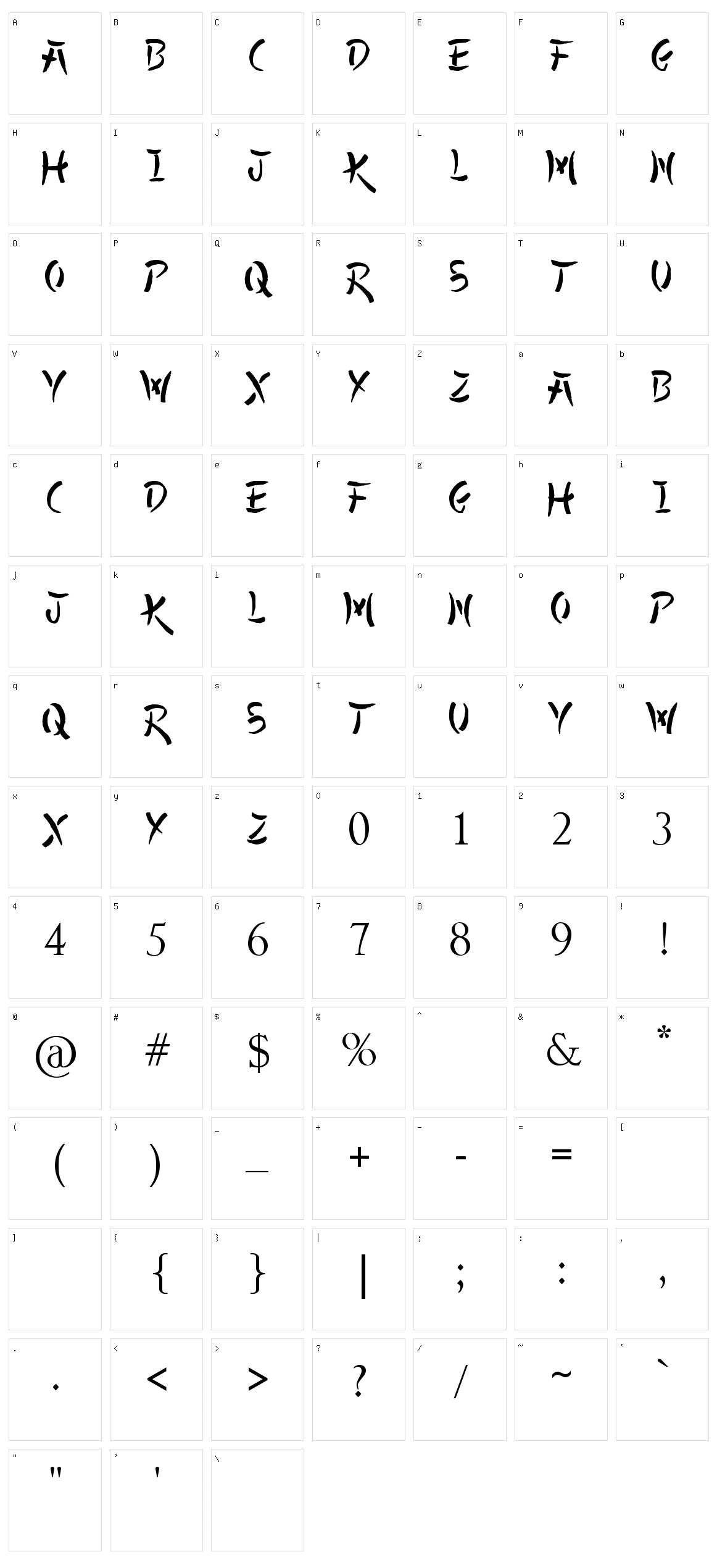 All Yoko Character Set