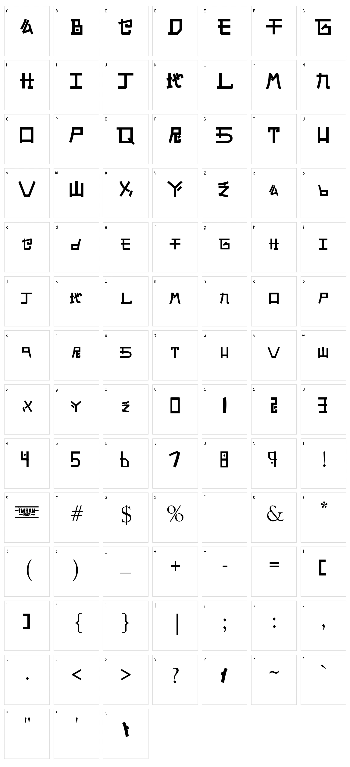 Alphabet SNK by PMPEPS Character Set