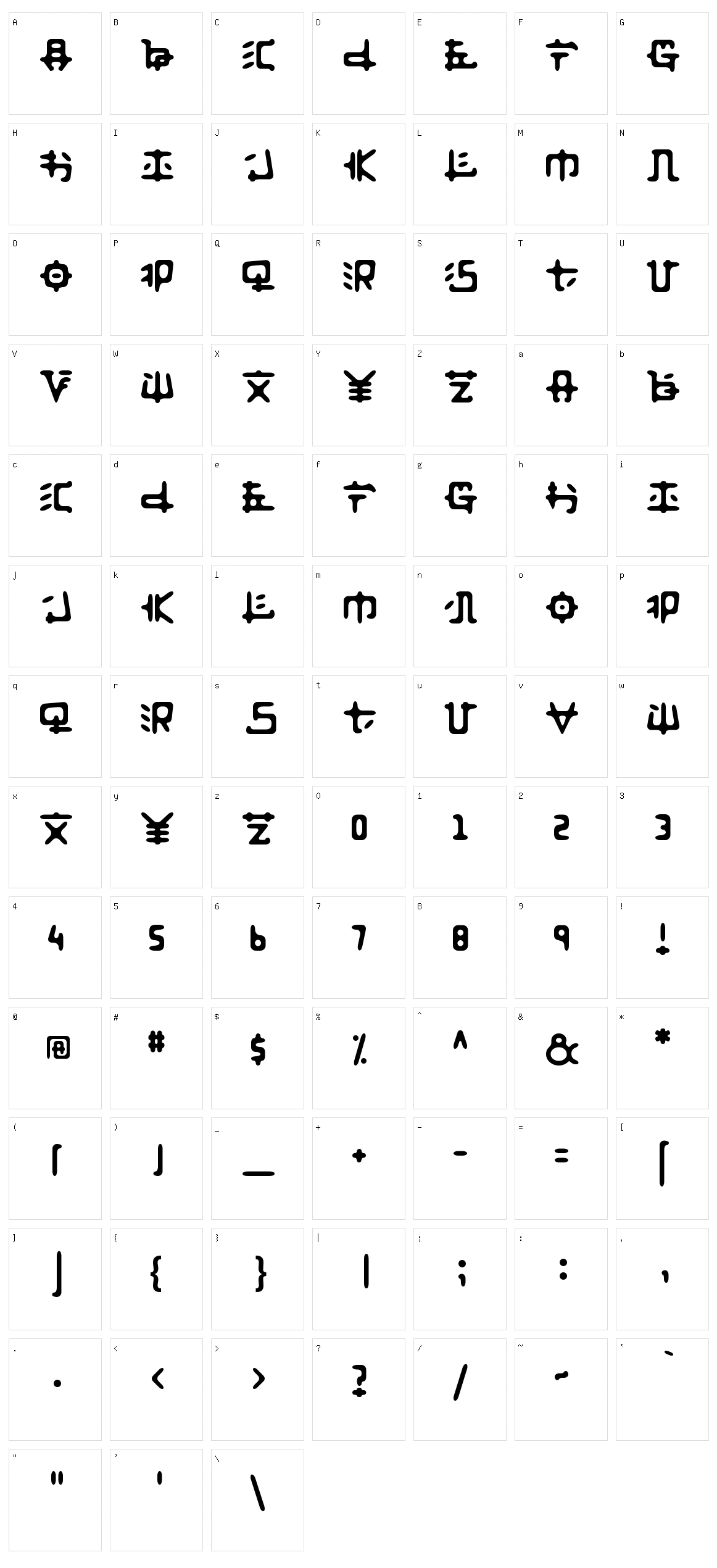 Anyong Character Set