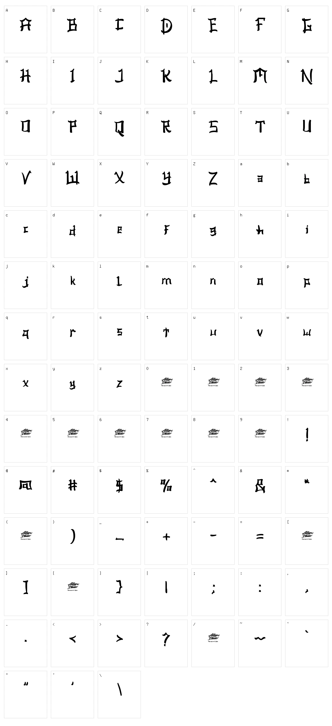 Ashito Character Set