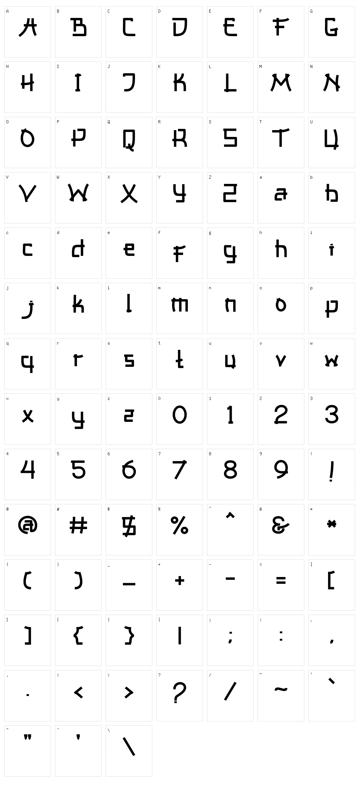 Asiana Character Set
