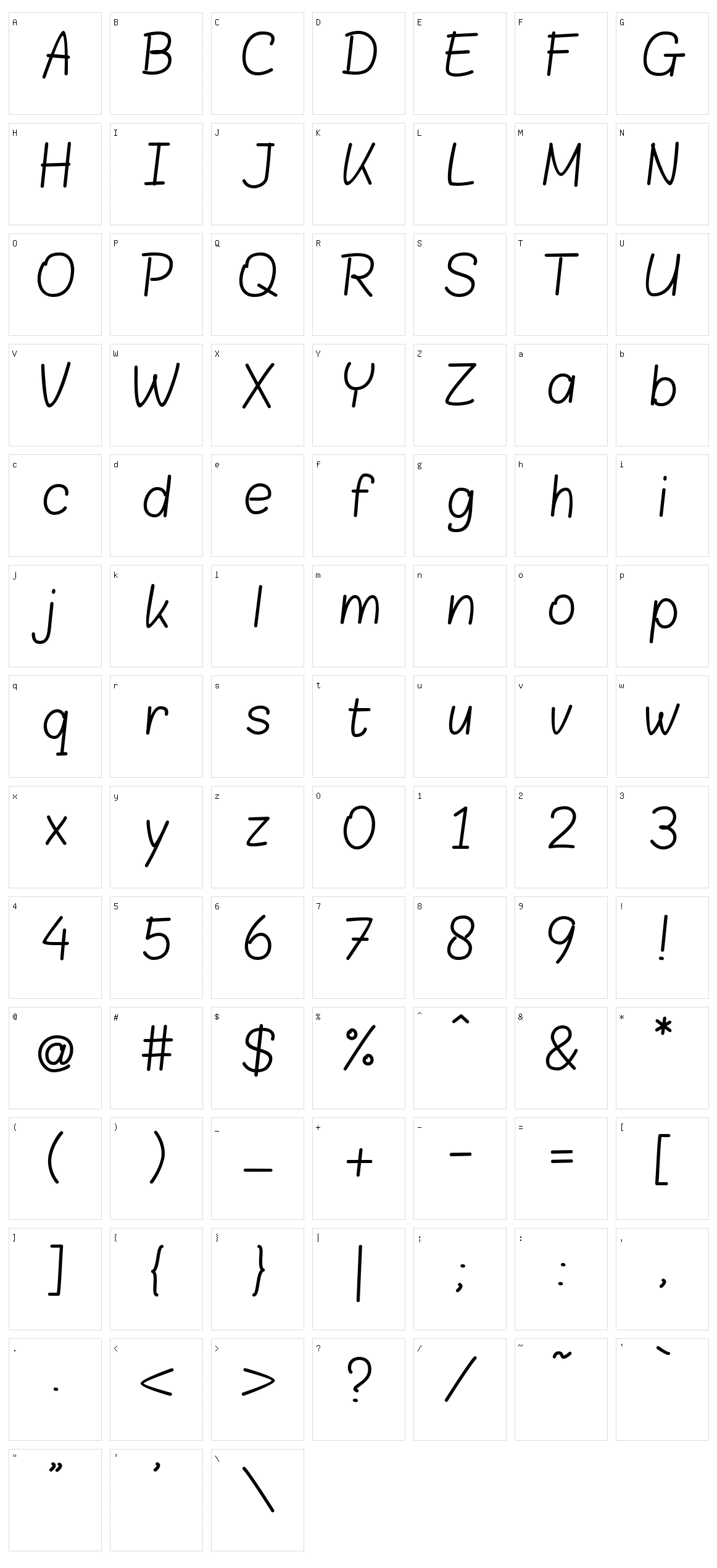 Blokletters Character Set