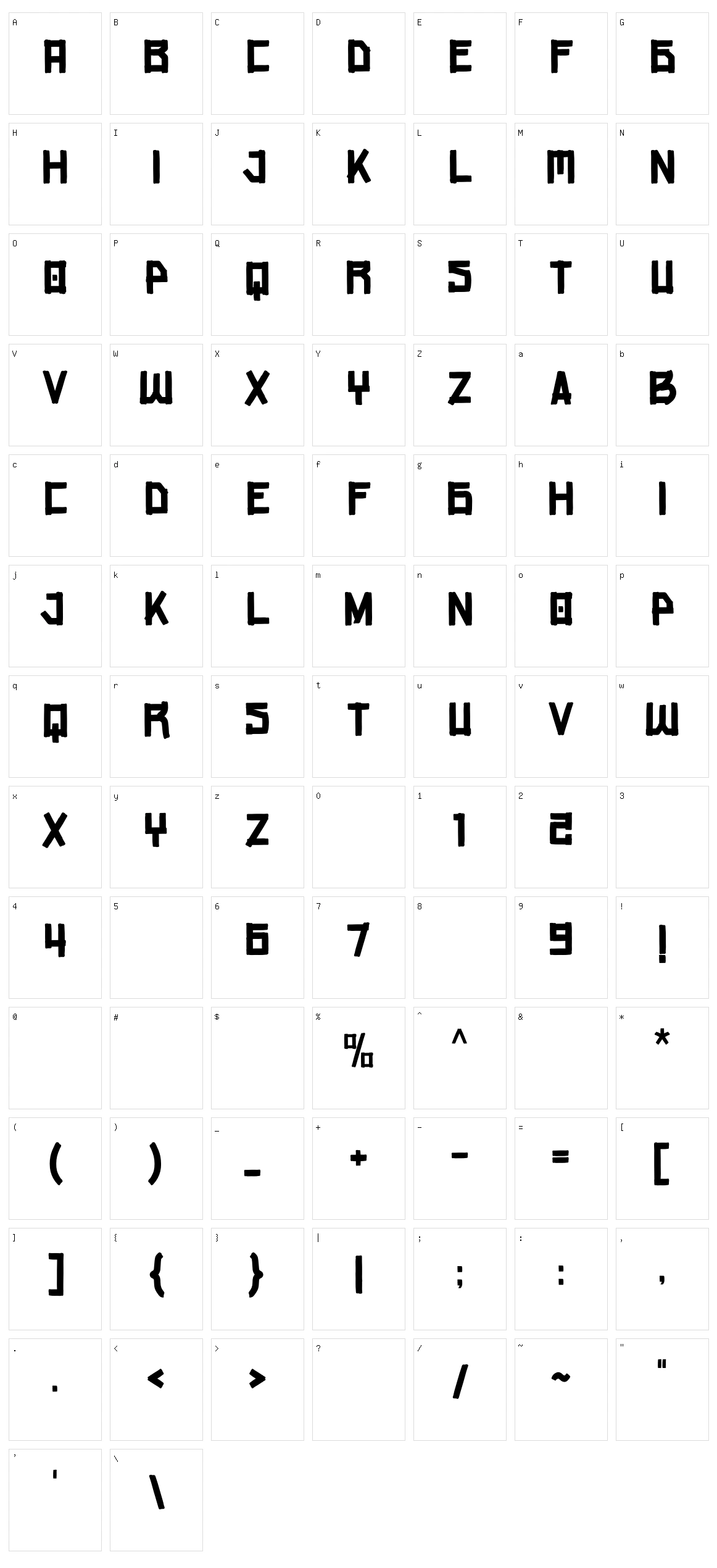 Averago Character Set