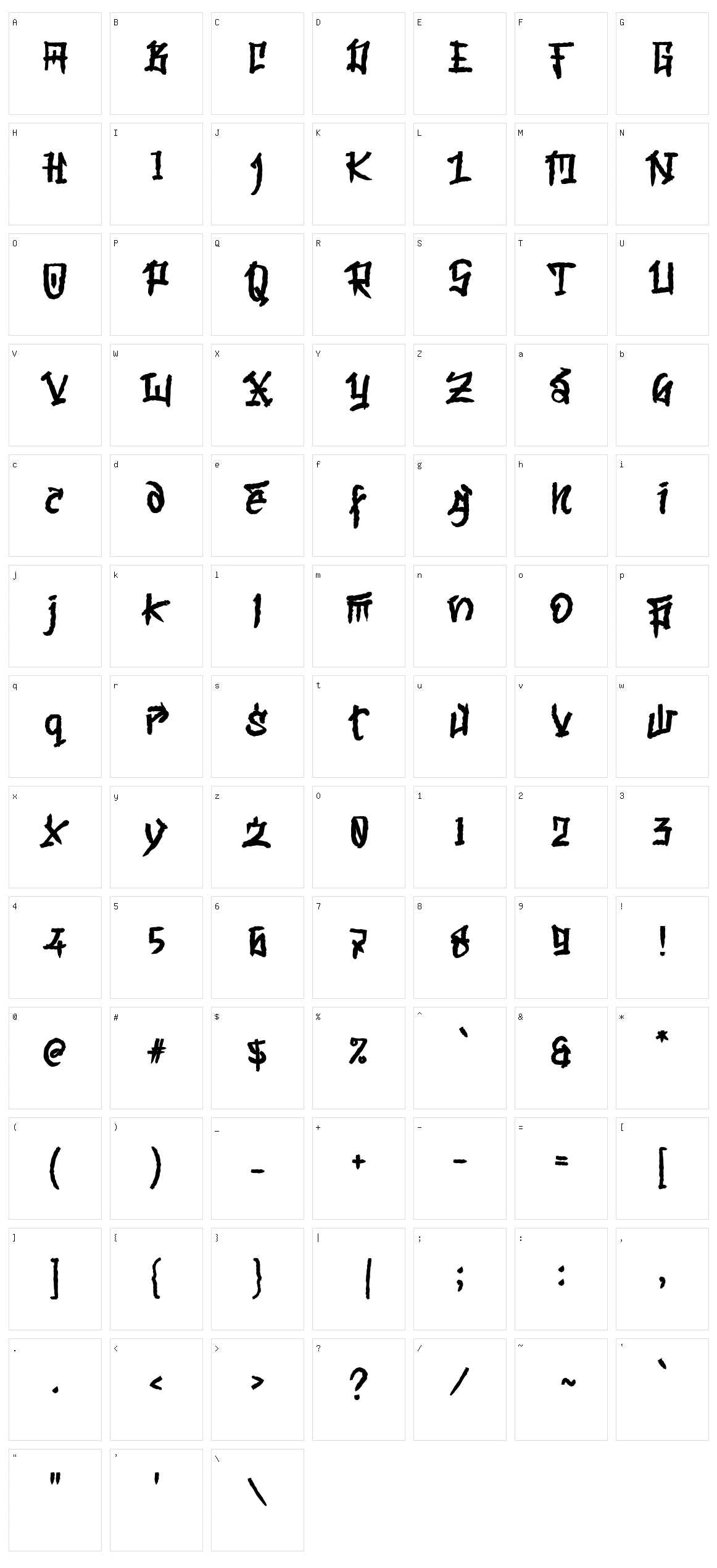 B Baby Oxen Character Set