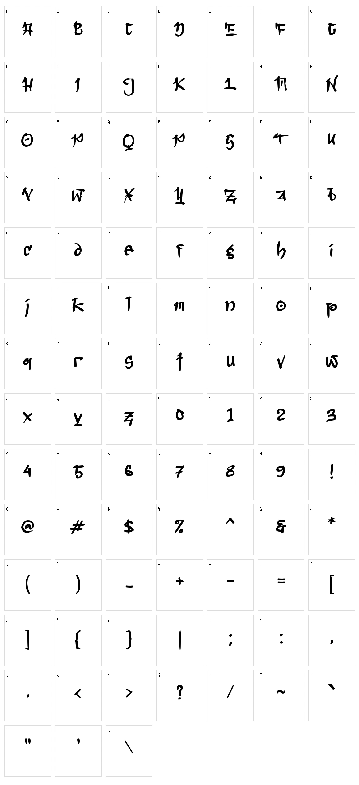 B Beppu Character Set