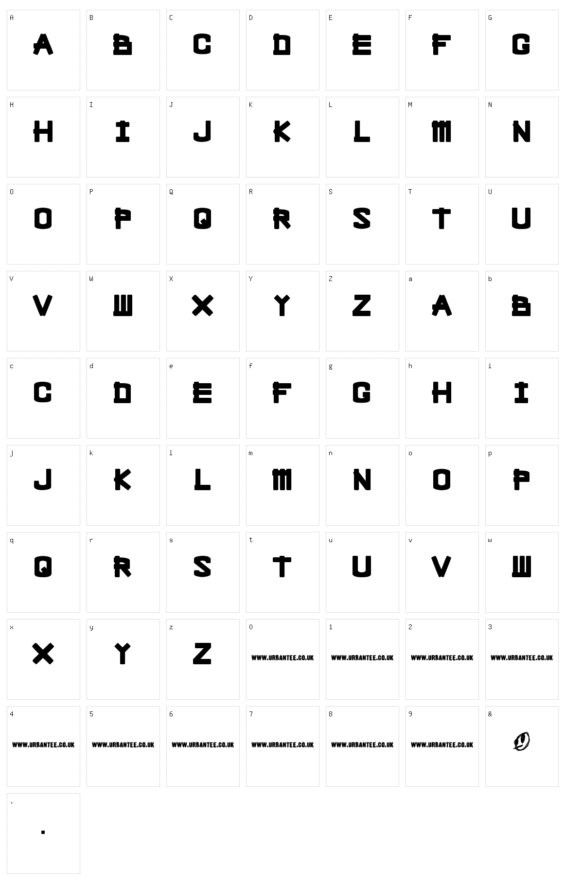 Bleak Chop Character Set