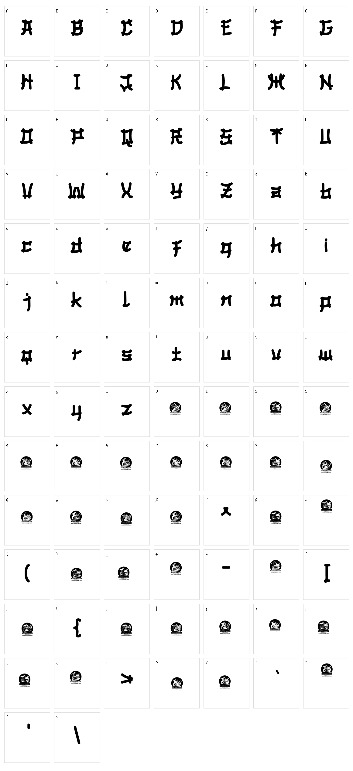 Bomadha Character Set