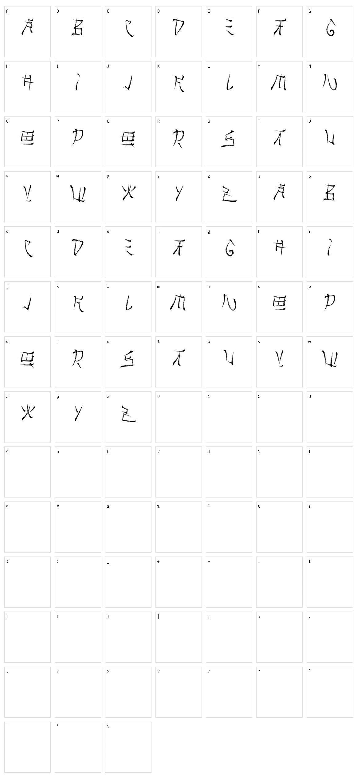 Brushido Character Set