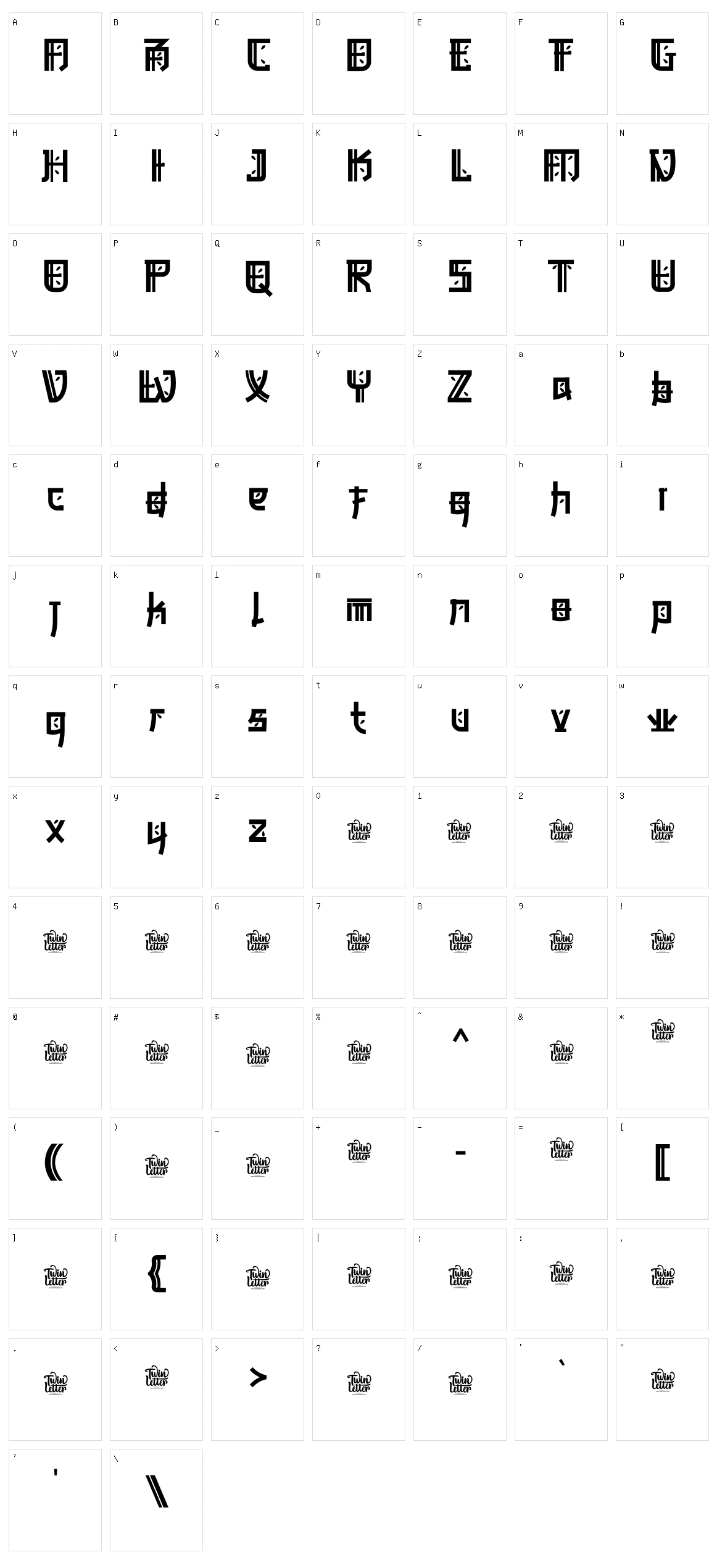 Bukama Character Set