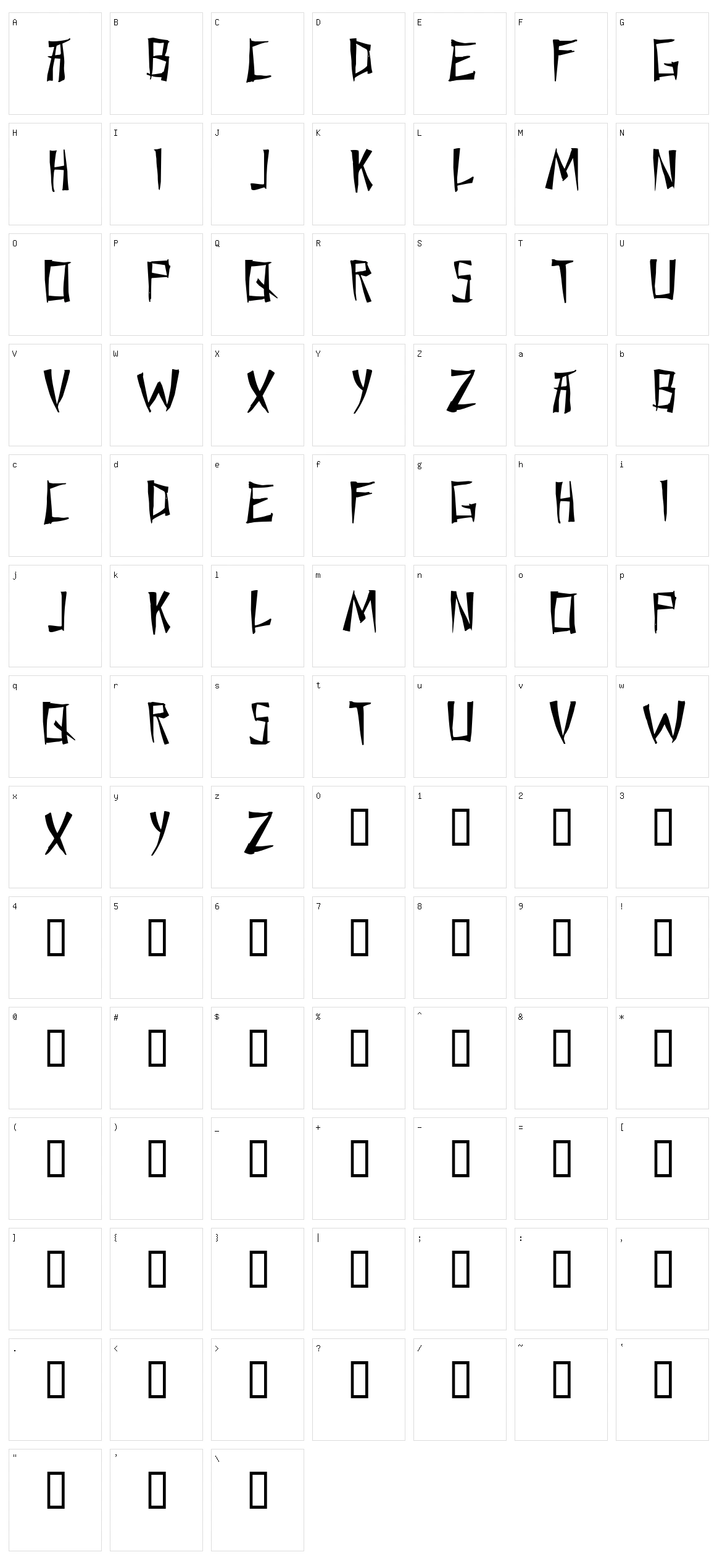 Chang and Eng Character Set