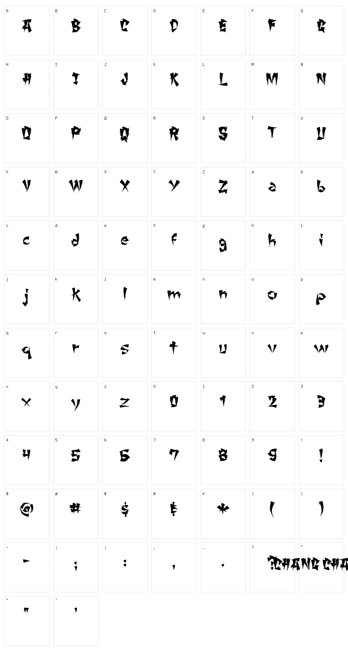 Chang Chang Character Set