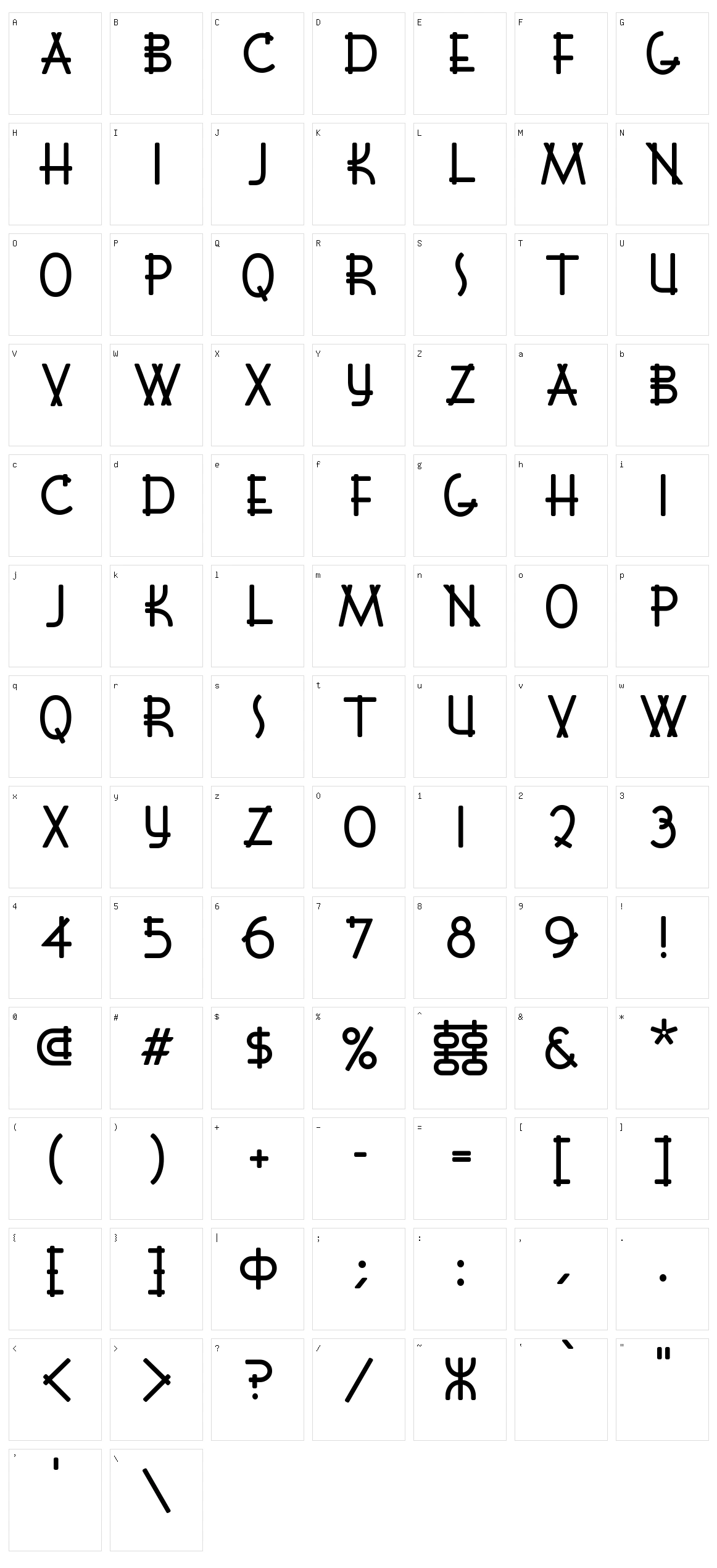 Font Shui Character Set