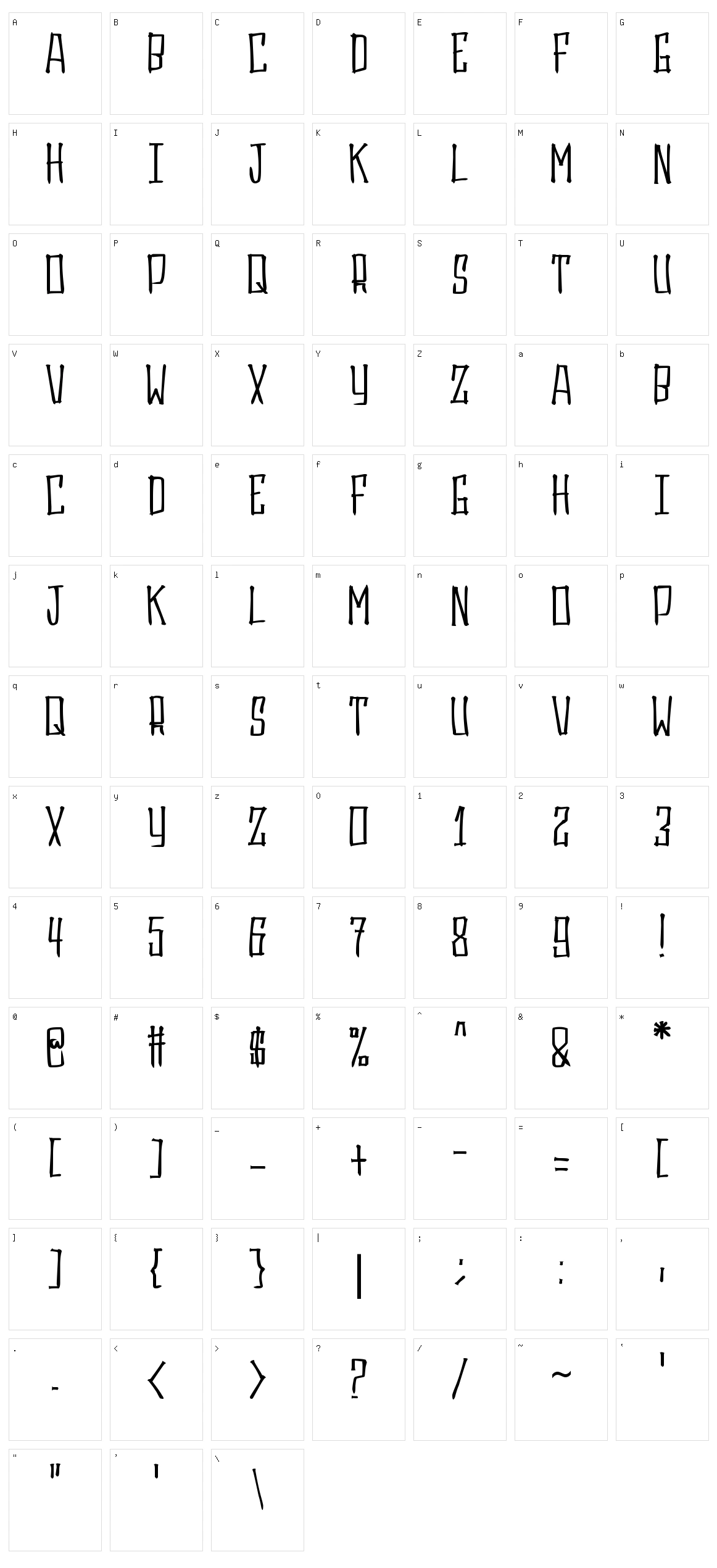 Gasrux Character Set