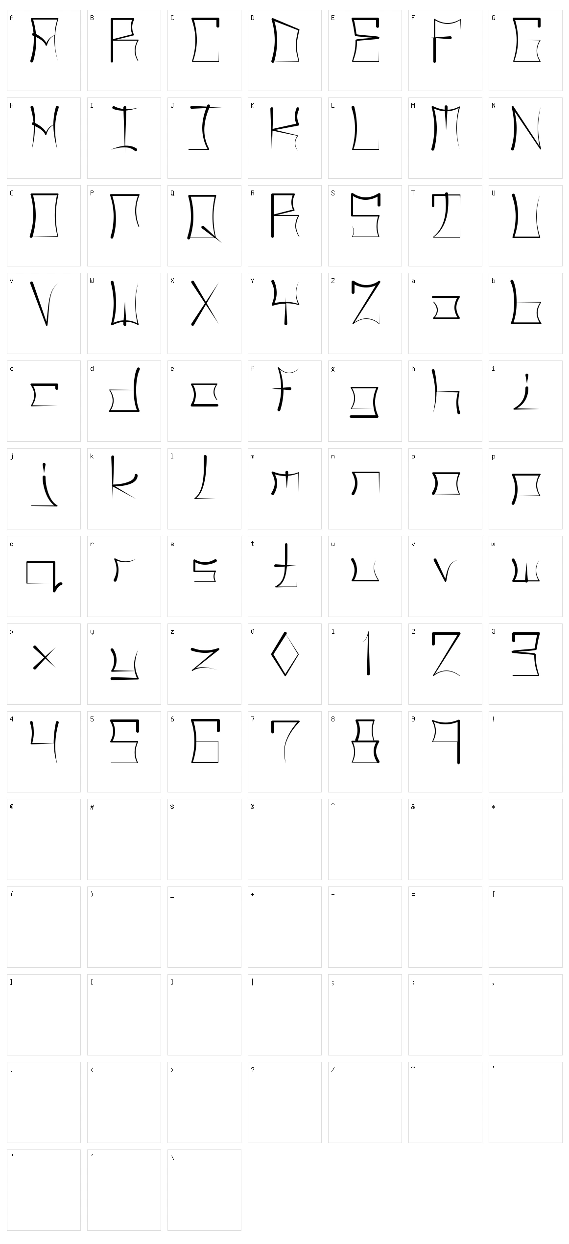 Glyphic Character Set
