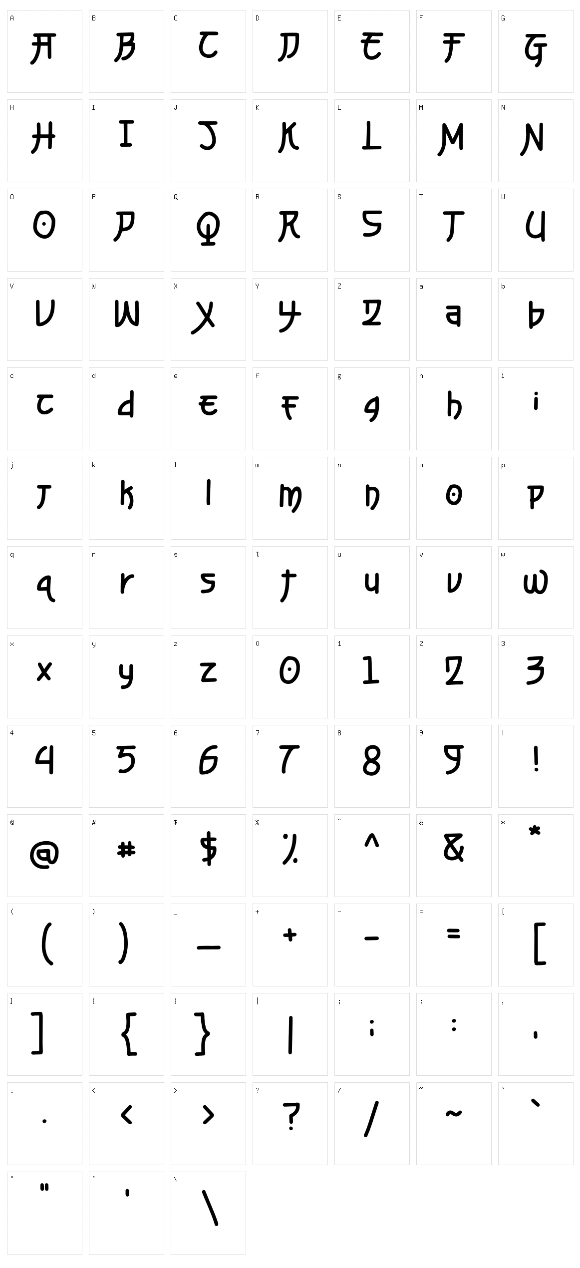 Hakubo Character Set