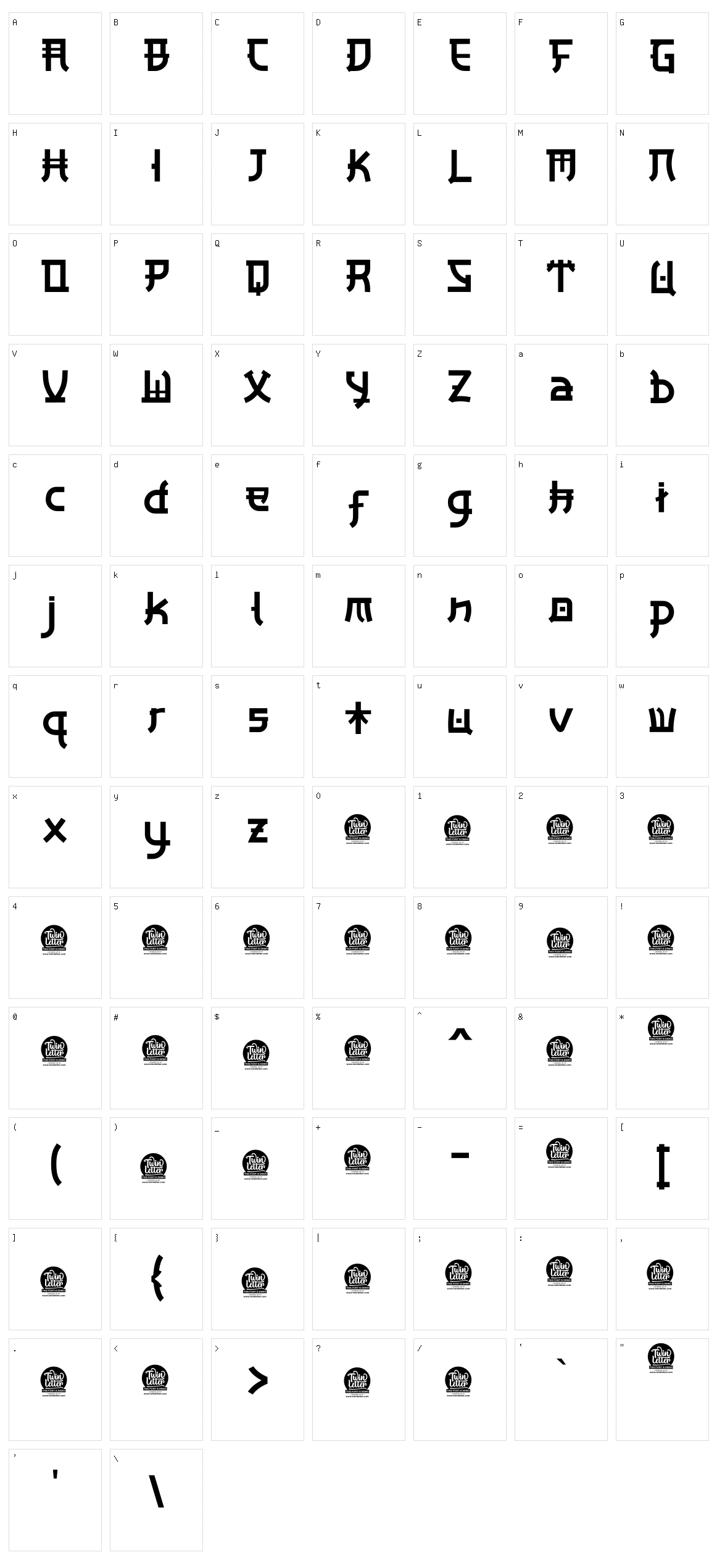 Hamiba Character Set