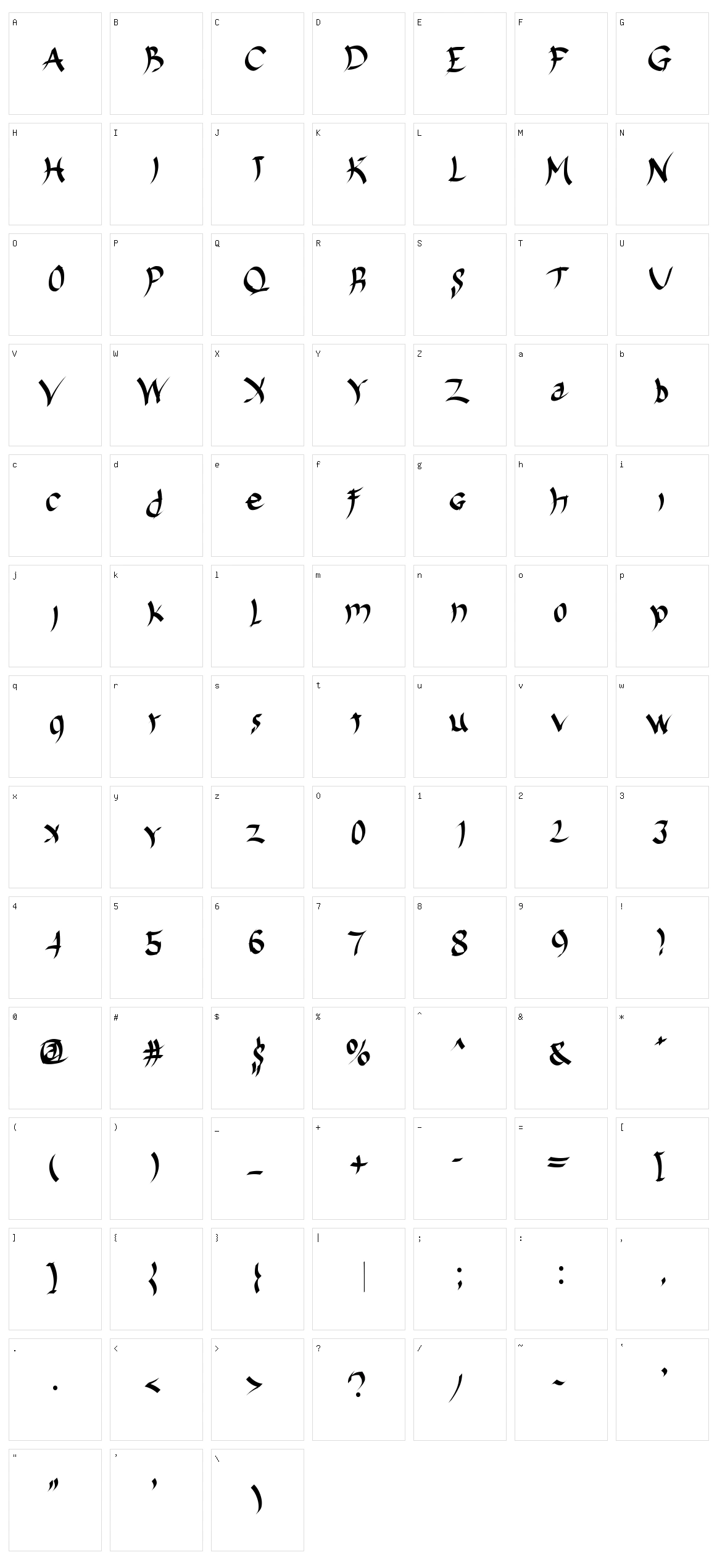 Harakiri Character Set