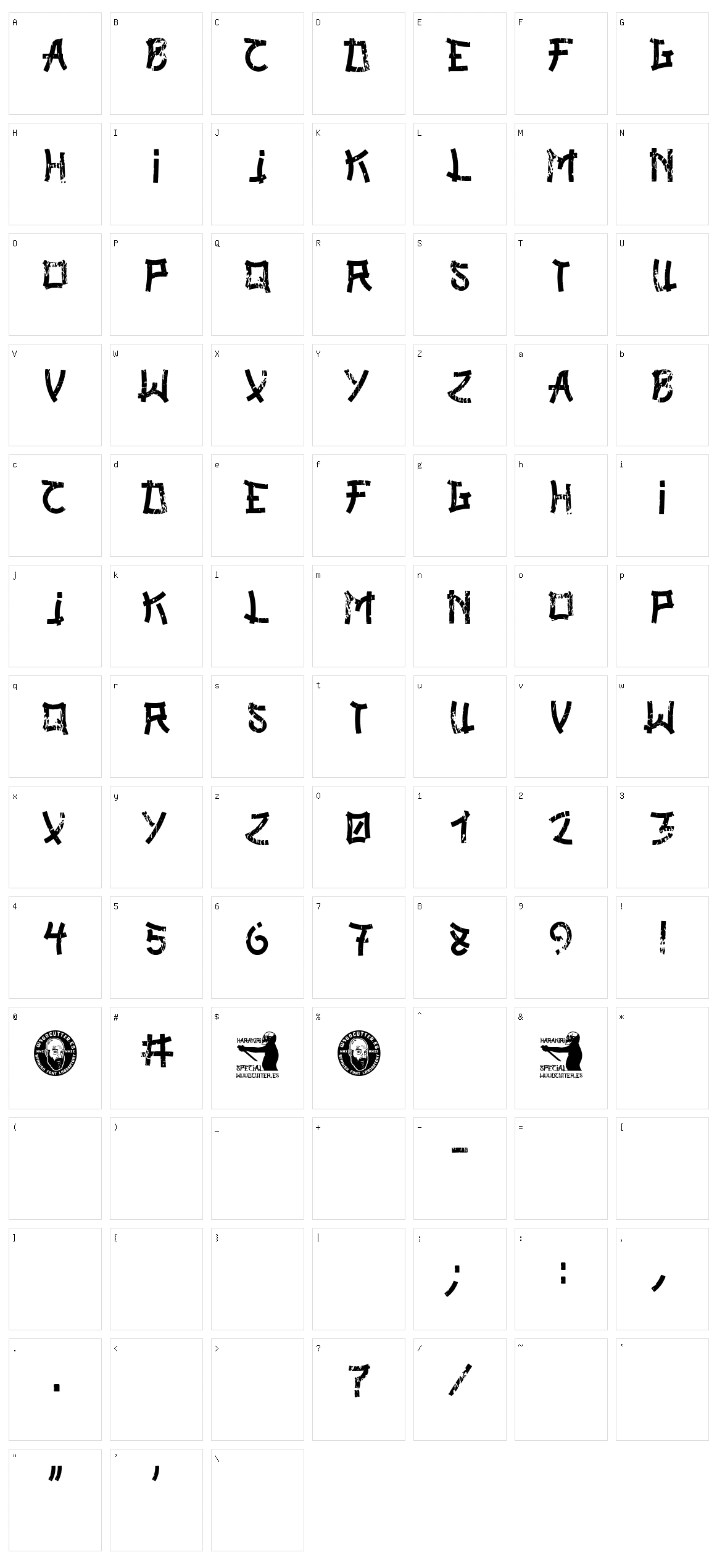 Harakiri Special Character Set