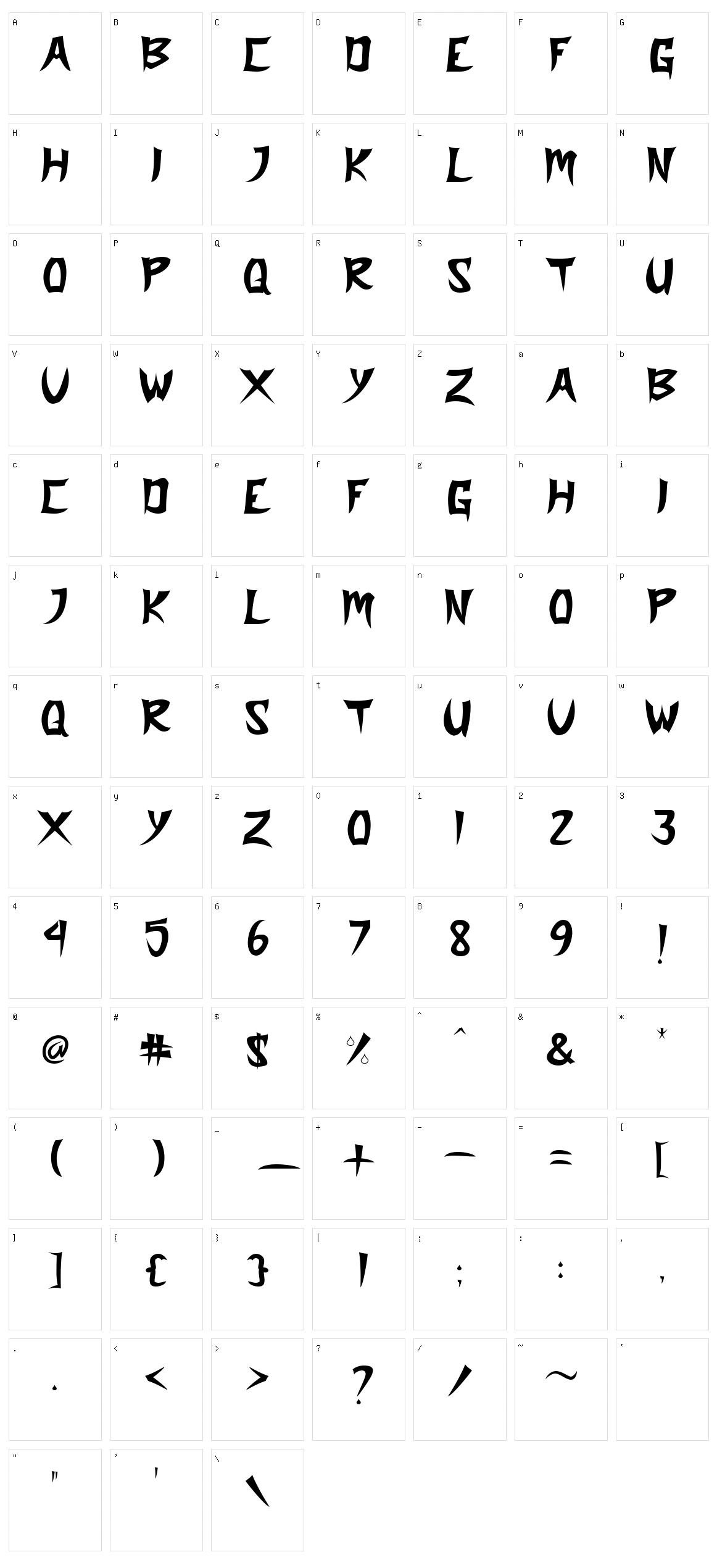 Hi Xiaobo Character Set