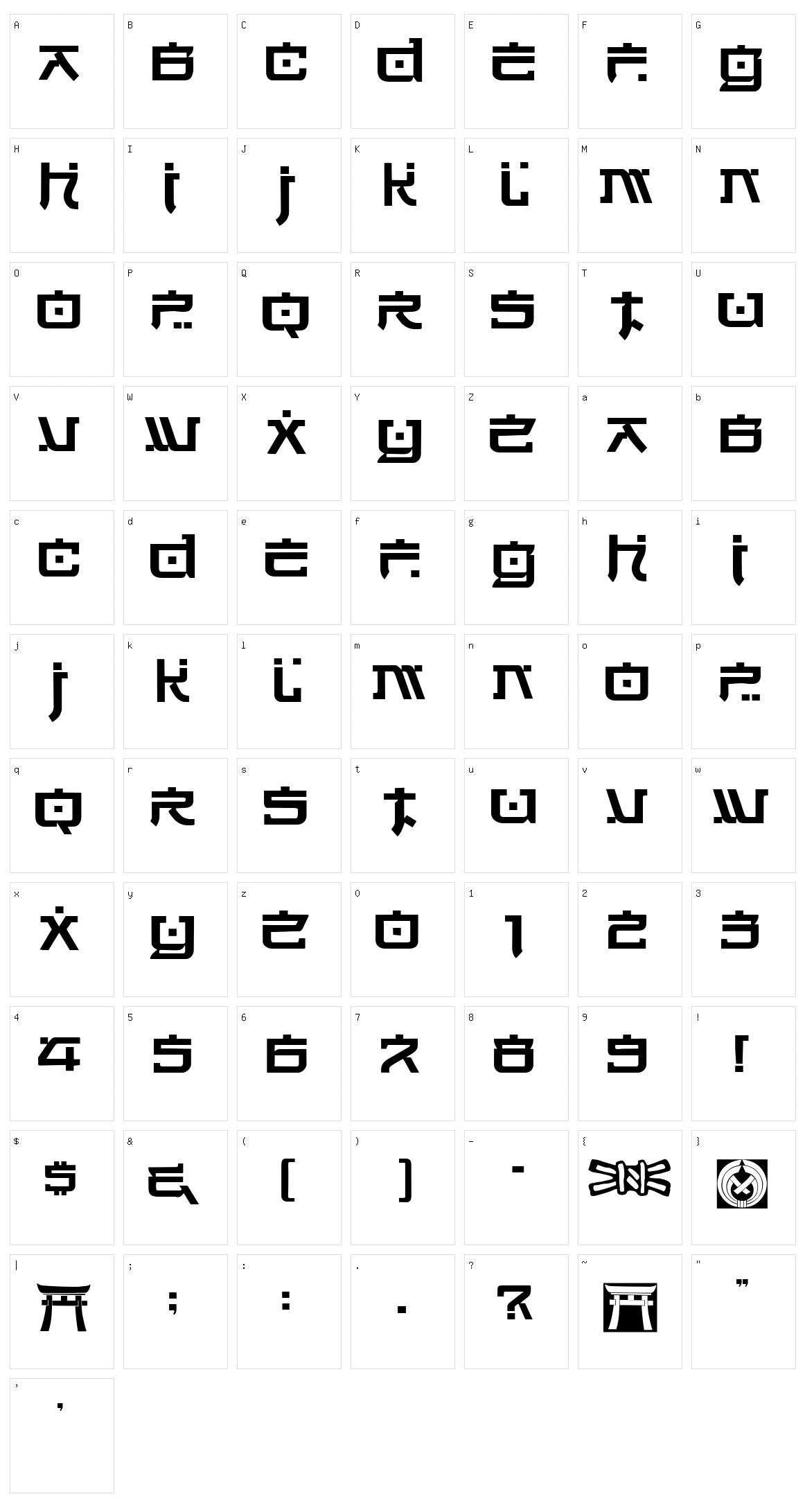 Hirosh Character Set