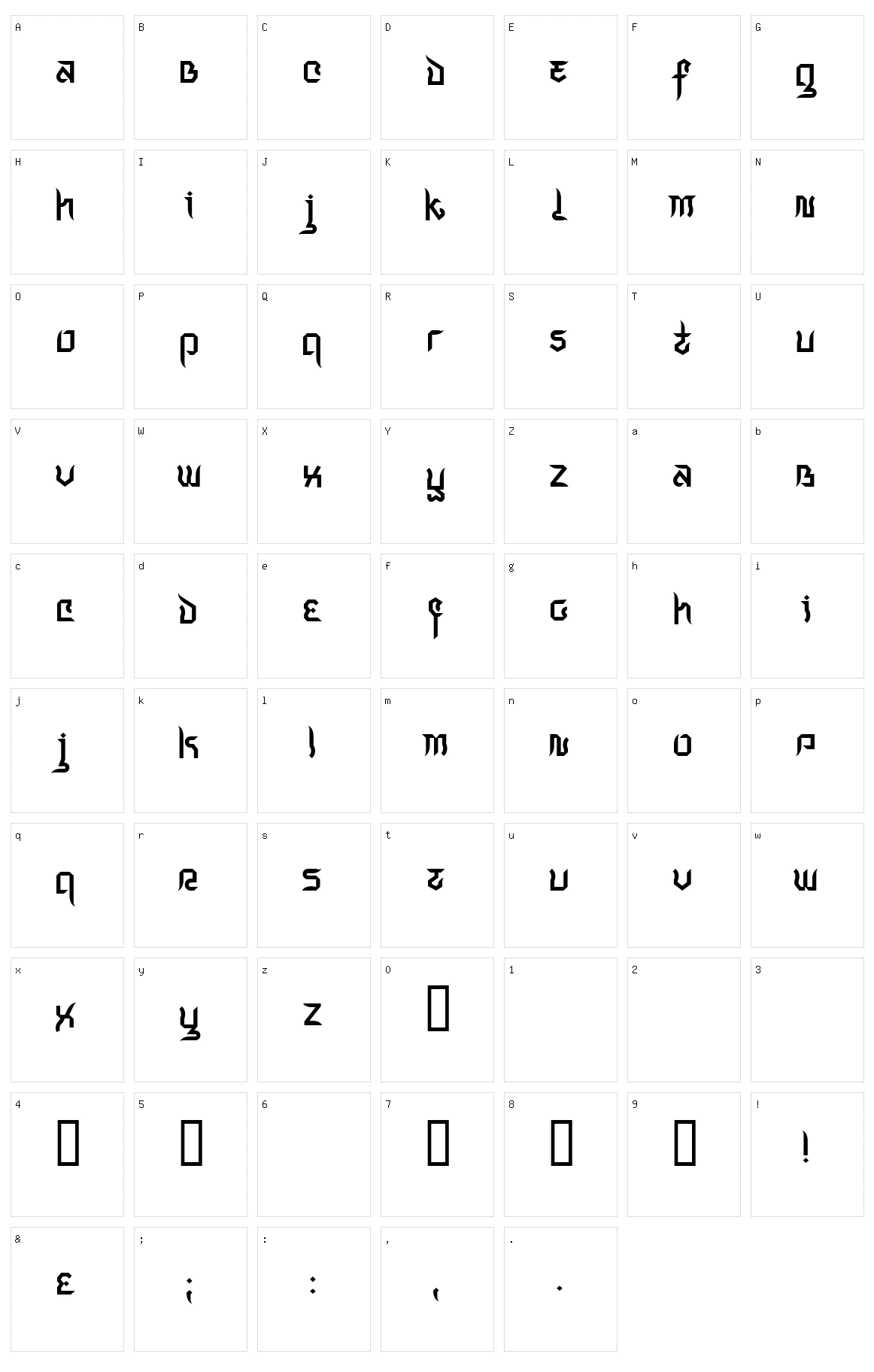 Indochine Character Set