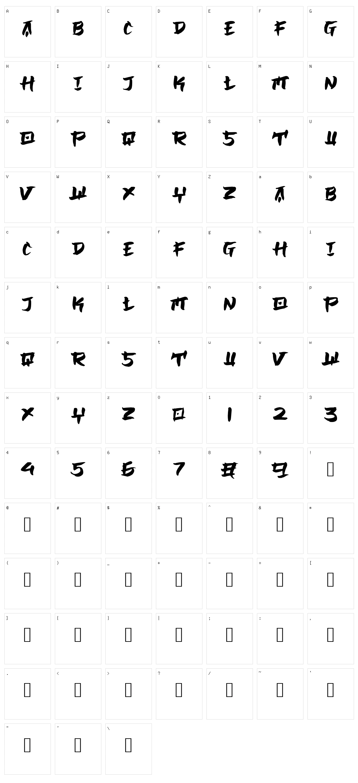 Japanbrush Character Set
