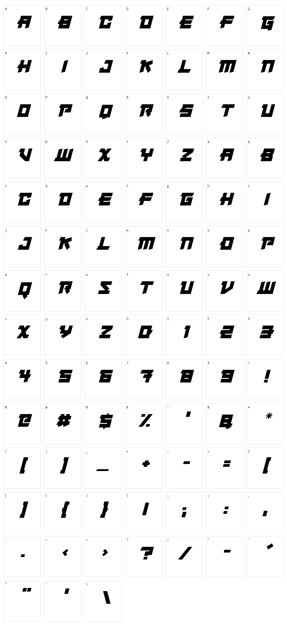 Japanese Robot Character Set