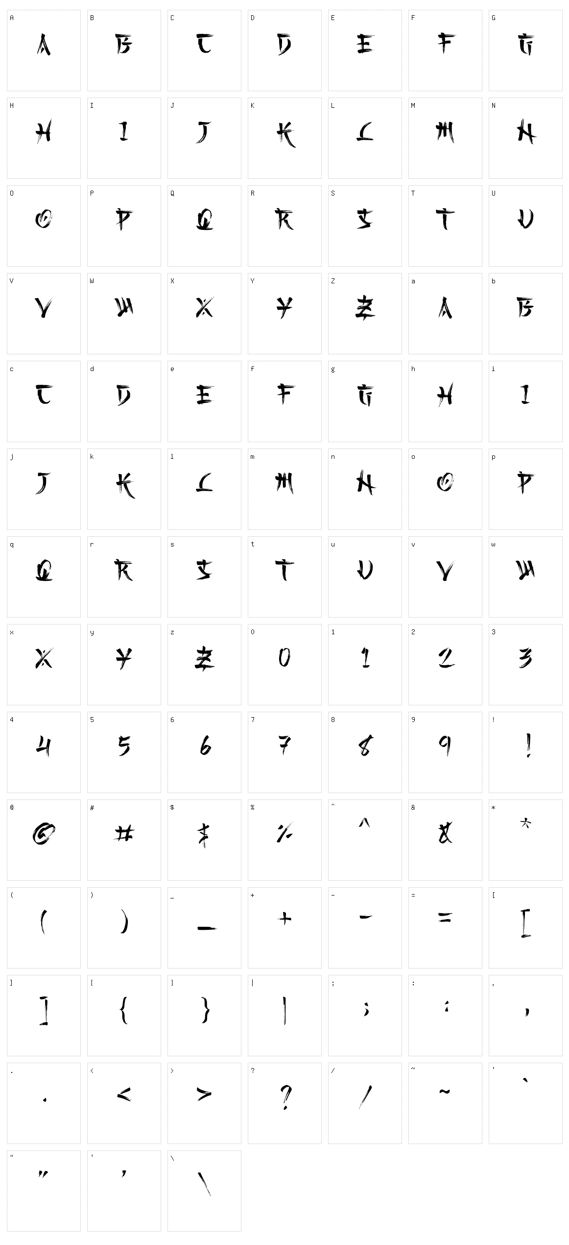 Kashima Brush Character Set