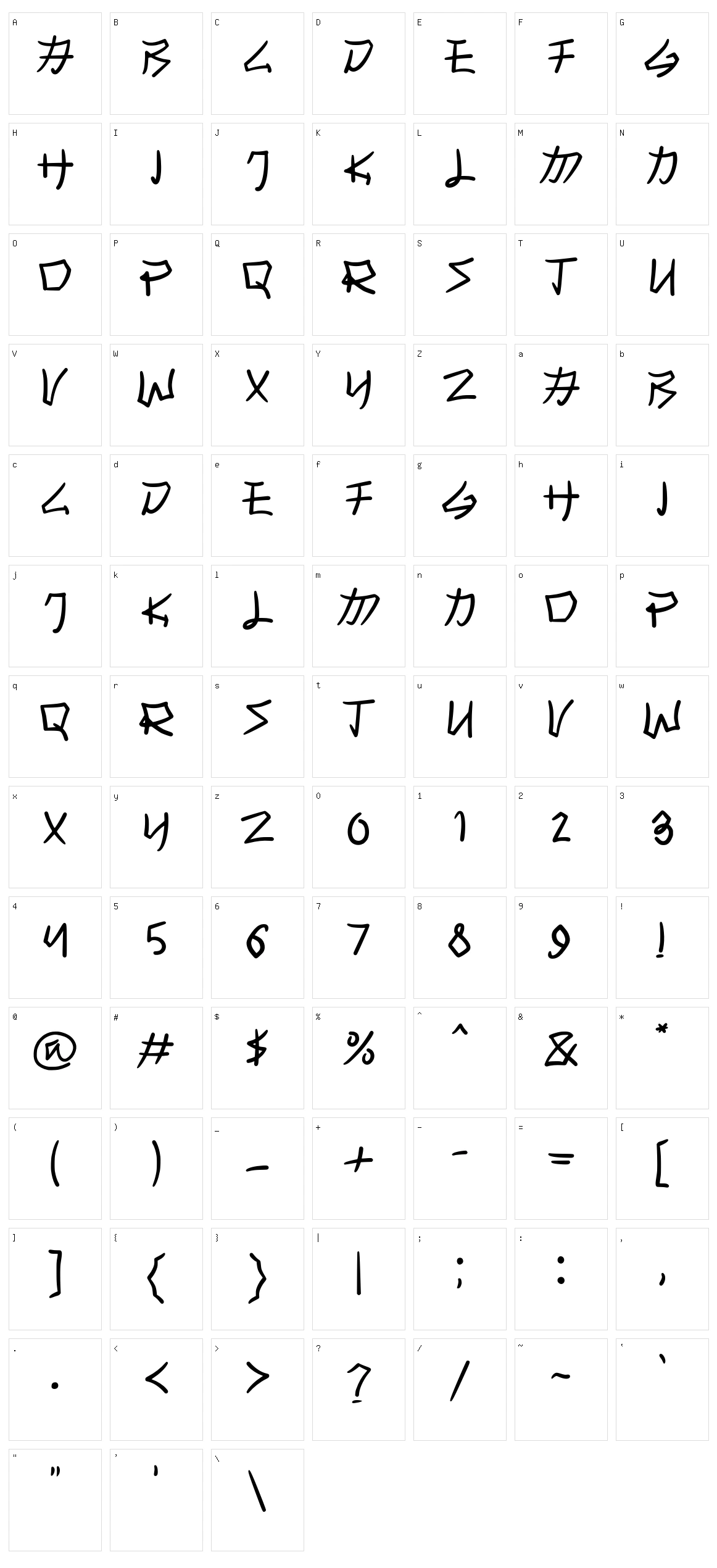 Kashiwa Character Set