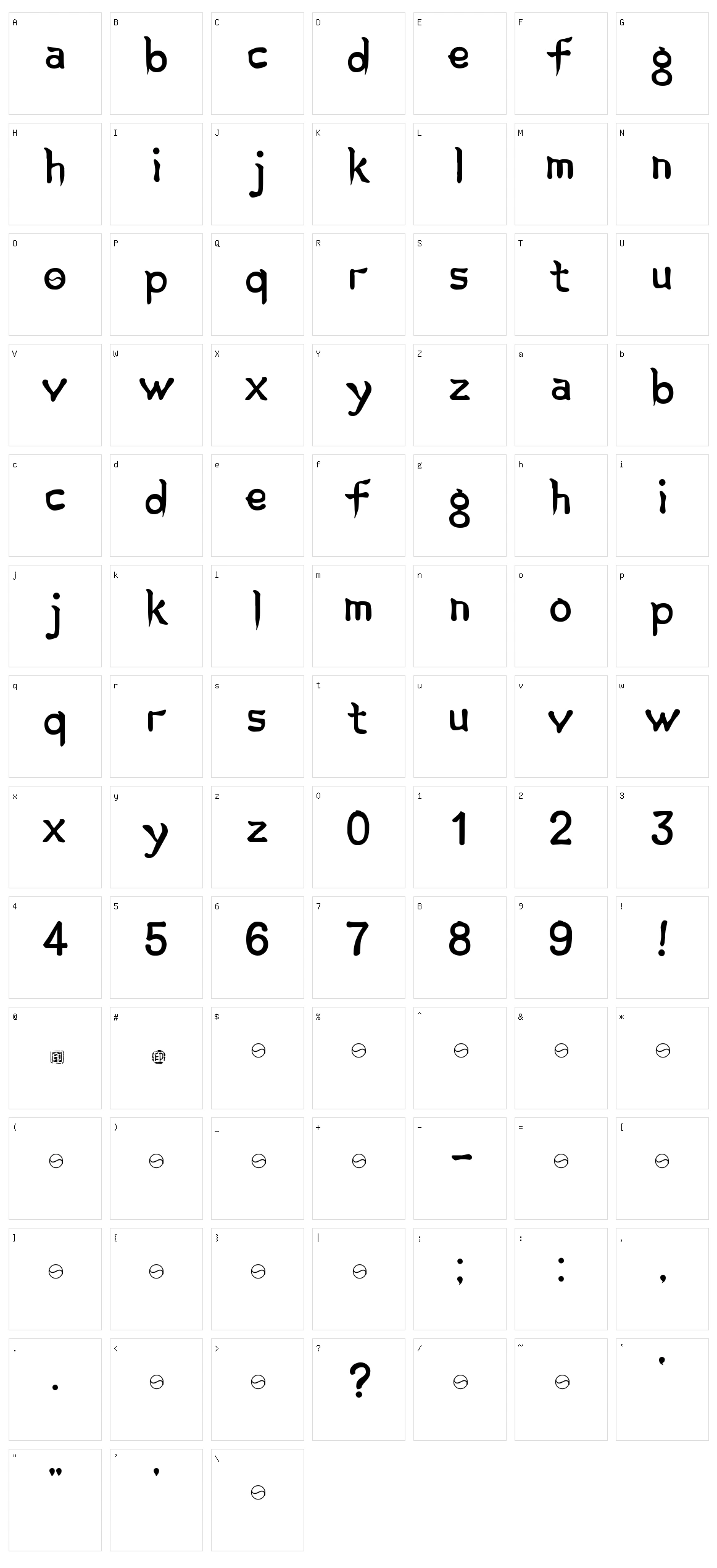 Korean Calligraphy Character Set