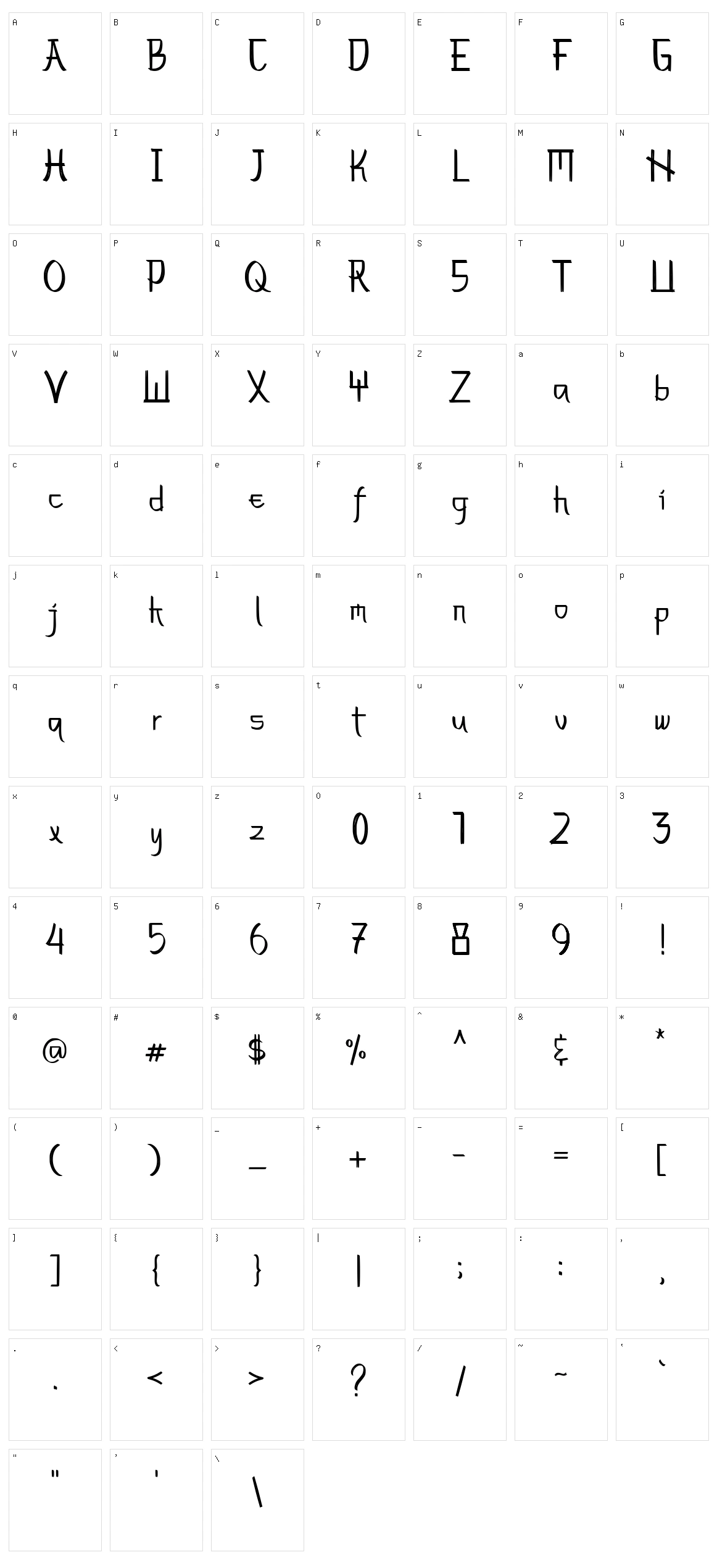 Masmuseh Character Set