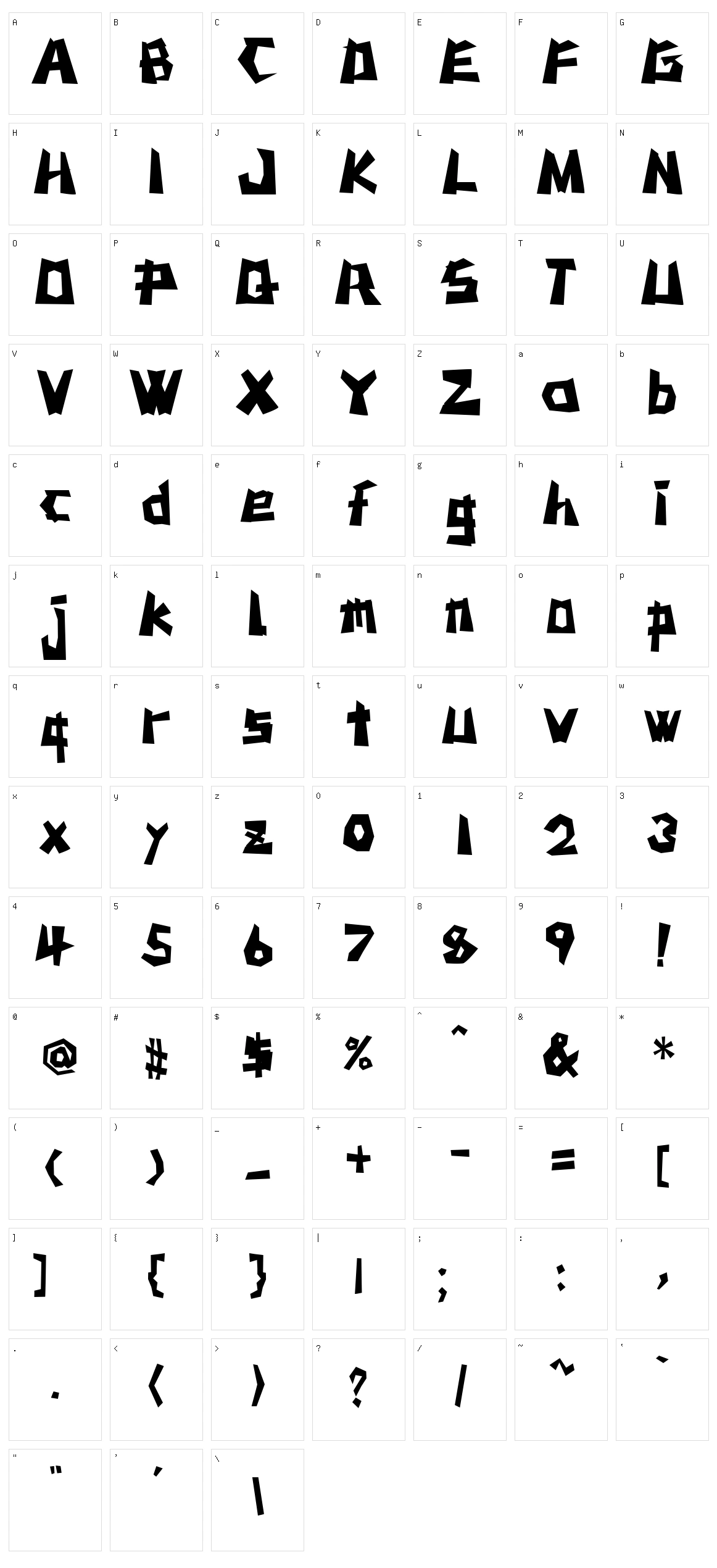 MSTK Rufcut Character Set