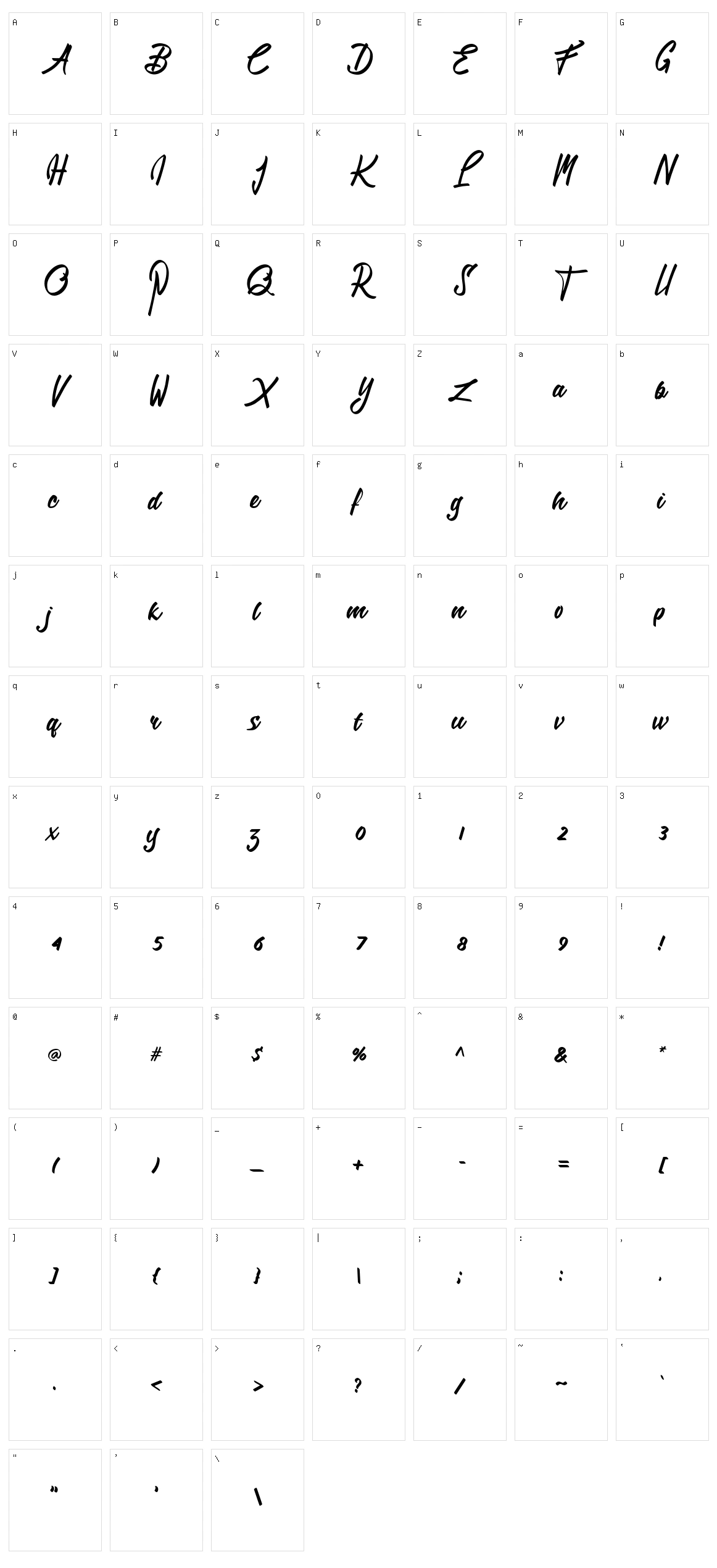 Latton Character Set