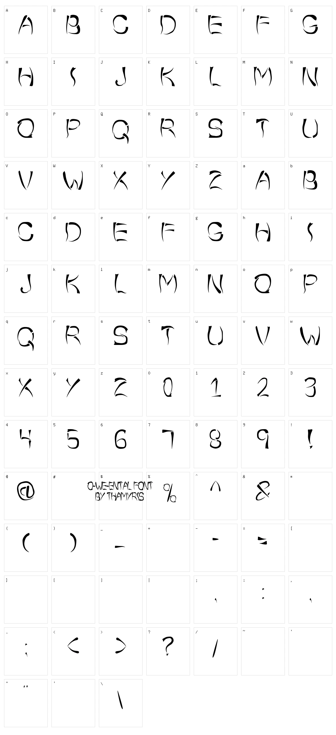 O-Wee-Ental Character Set