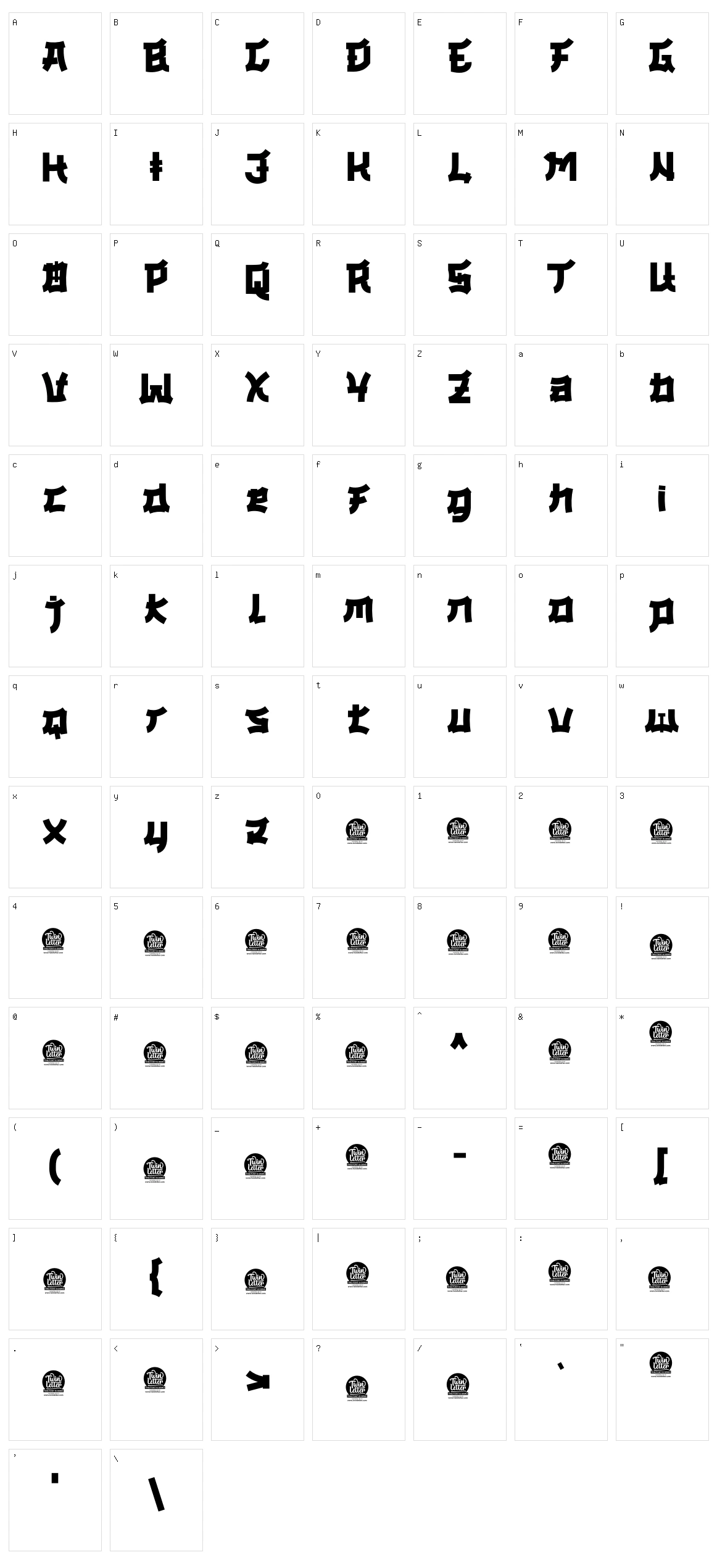 Okasa Character Set