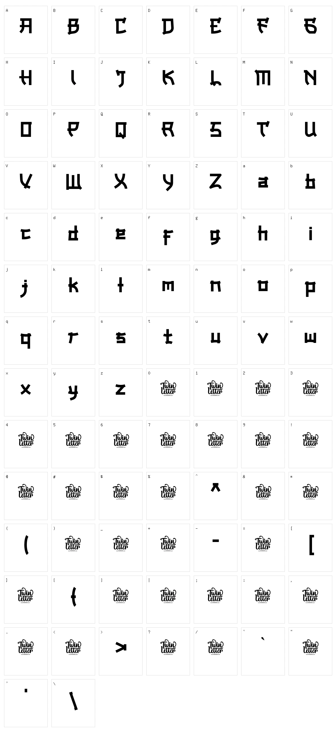 Onari Character Set