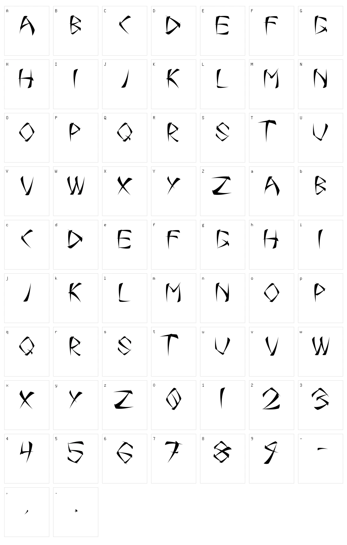 One Smear Character Set