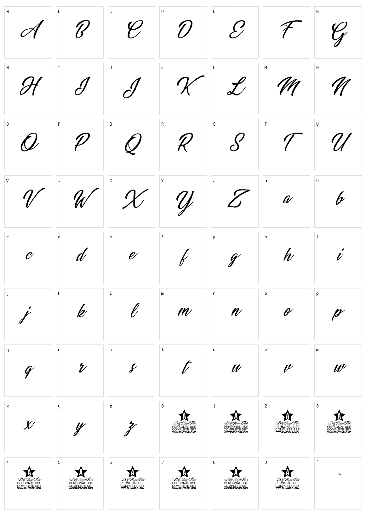 Cacilds Character Set
