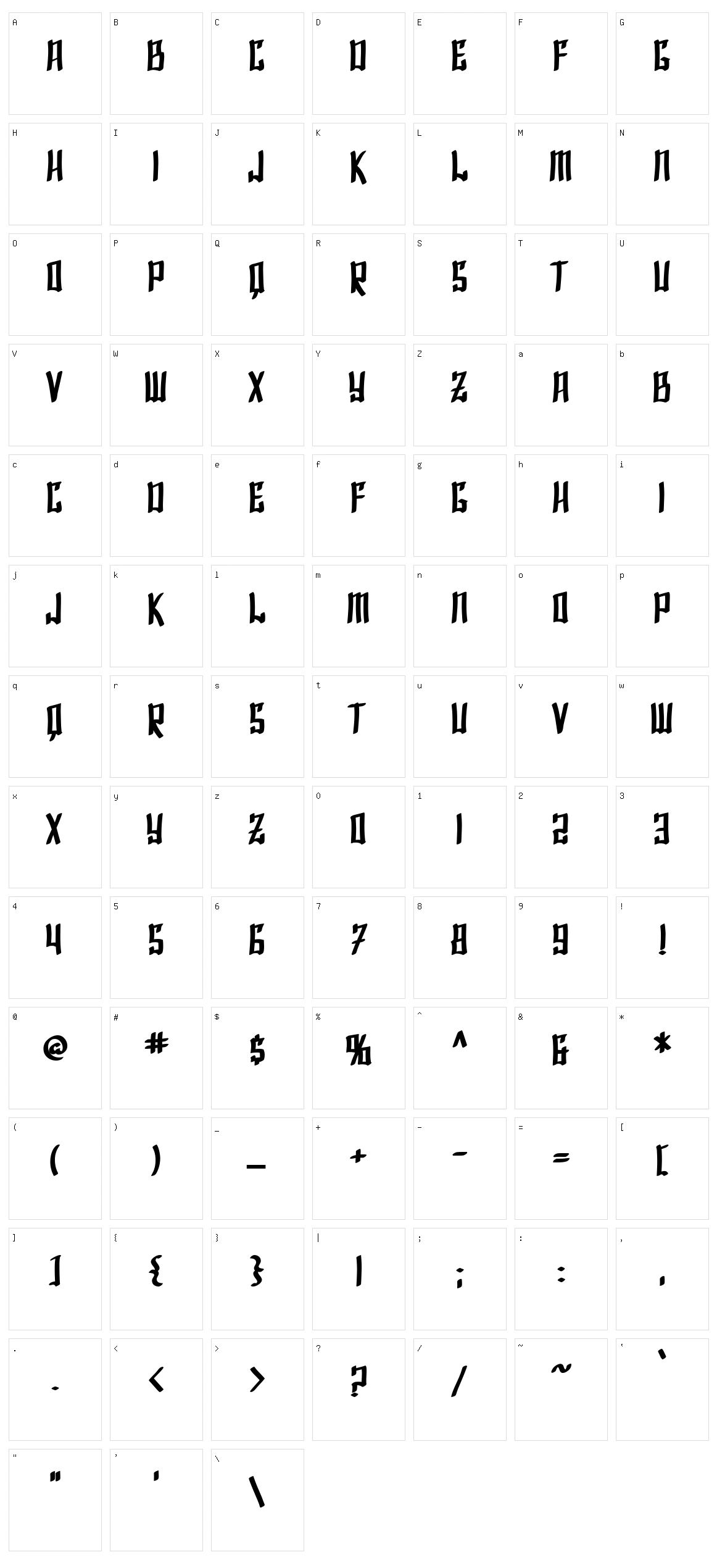 SF Shai Fontai Character Set