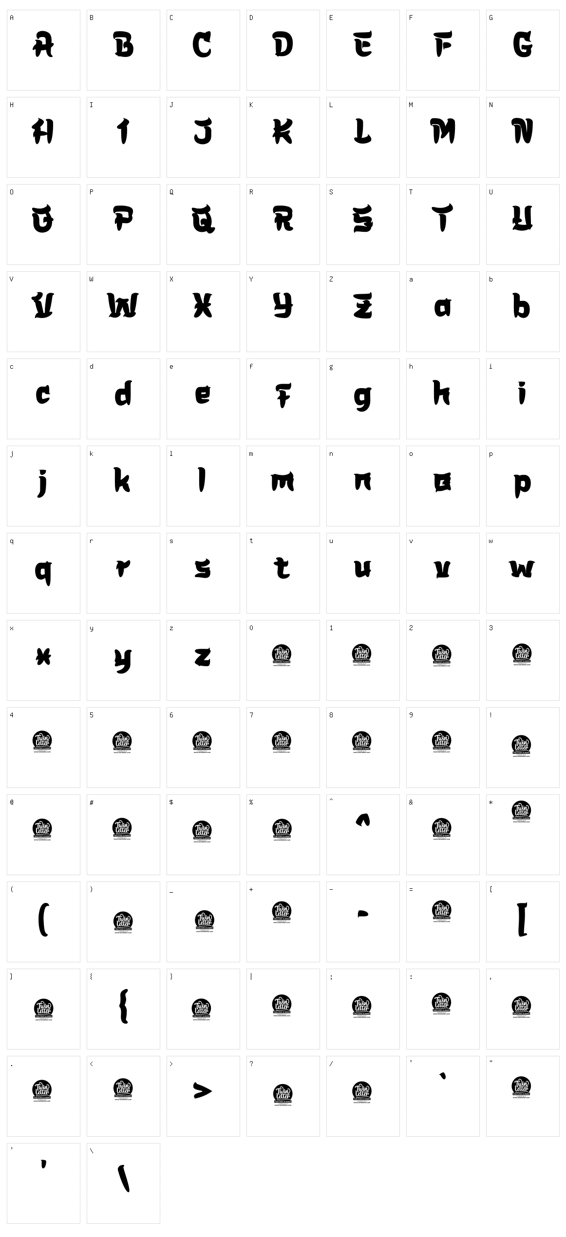 Sujoka Character Set