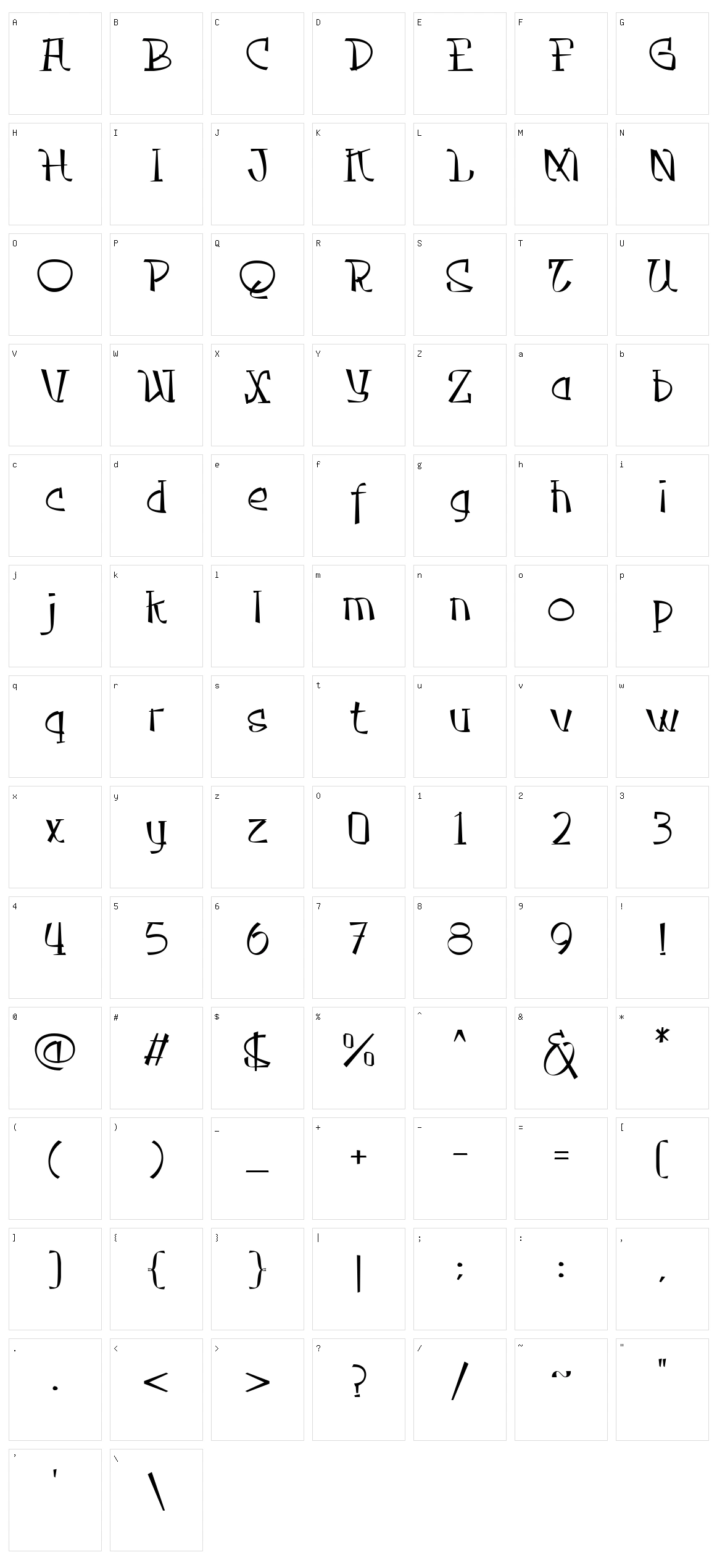 Takashimura Character Set