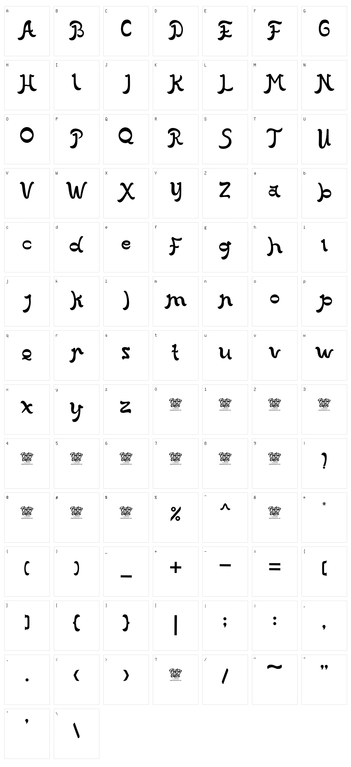Takatsuki Style Character Set