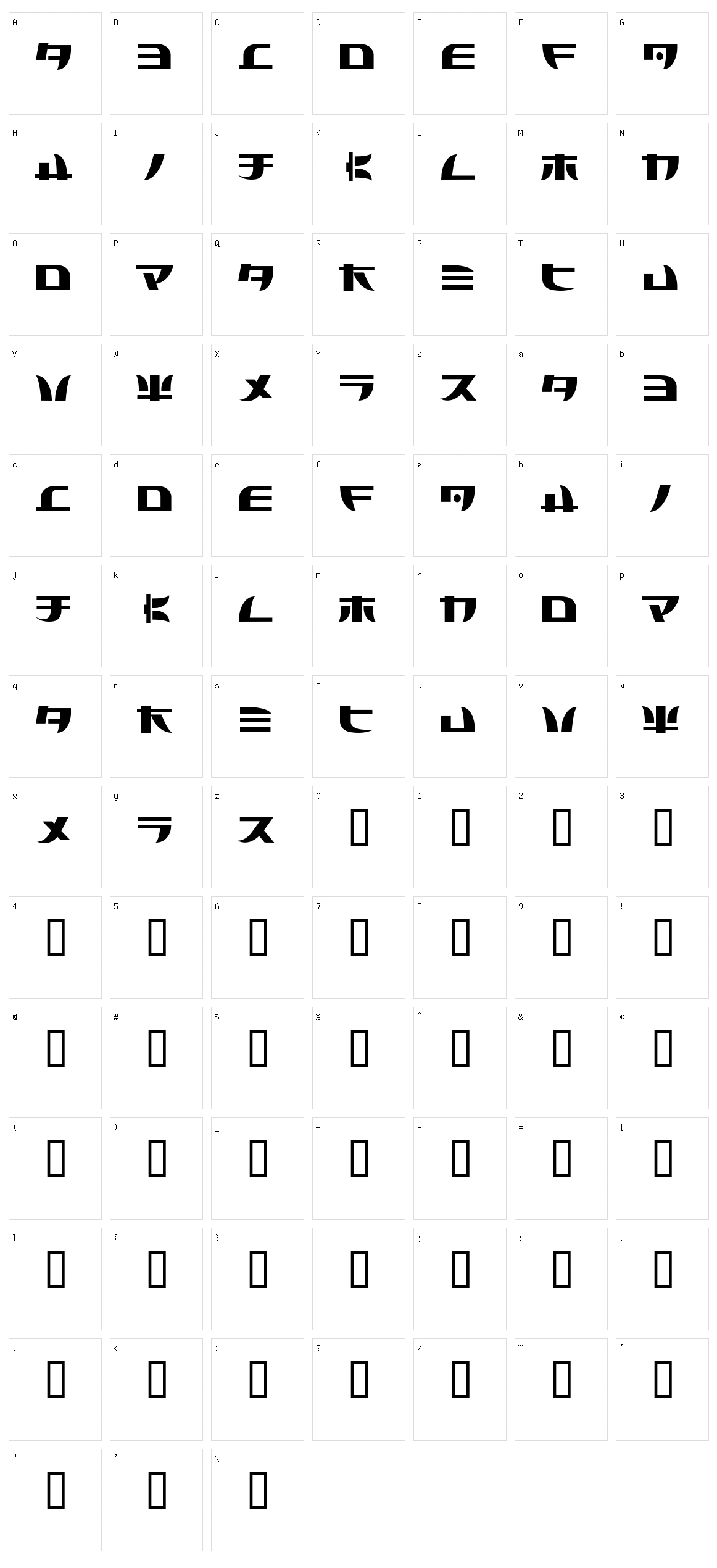 Tecnojap Character Set