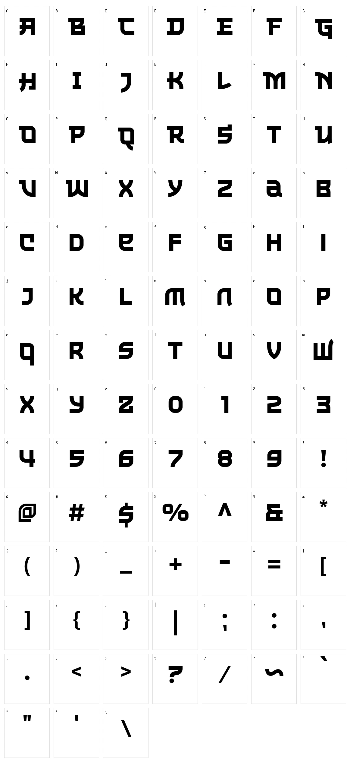 The Last Shuriken Character Set