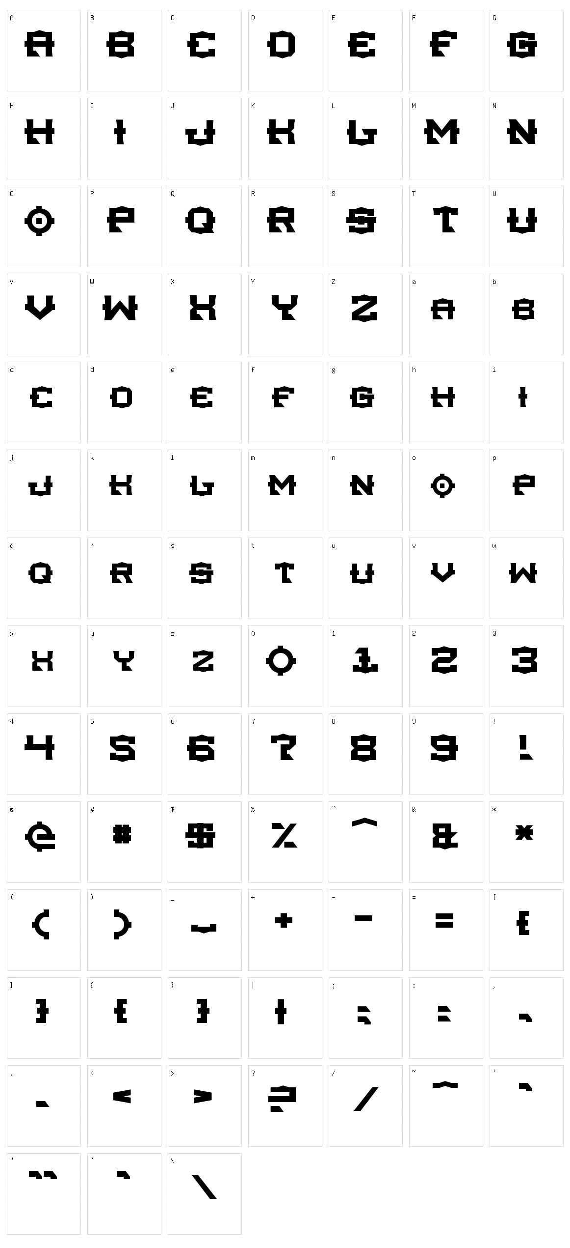 TSA Character Set