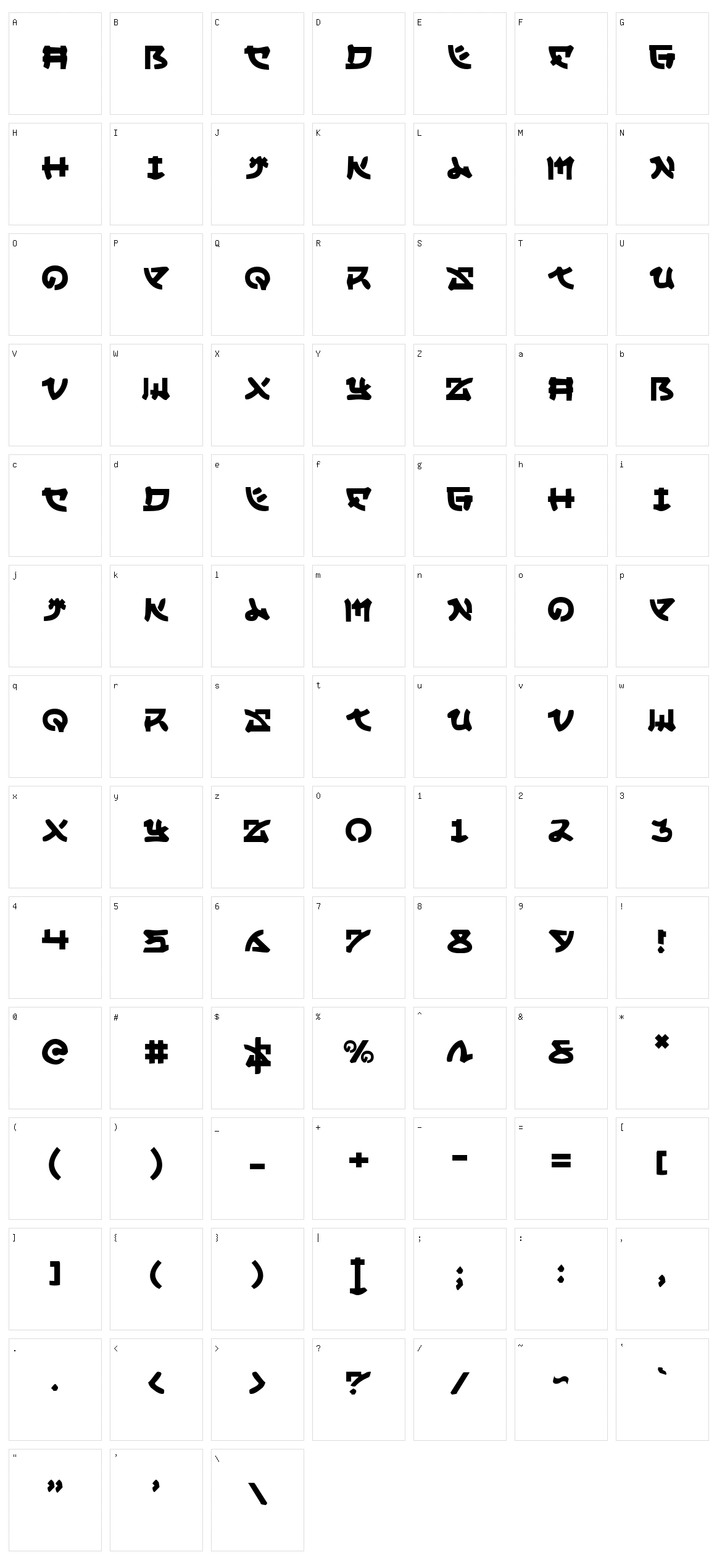 Yama Moto Character Set